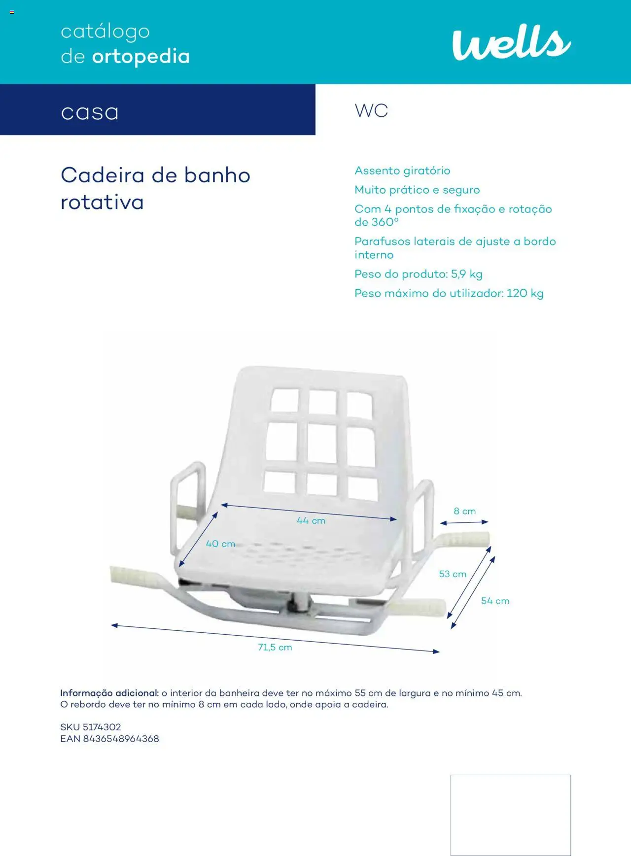 Well’s Catálogo de Ortopedia │ válido de 12/02/2024 | Página: 125 | Produtos: Cadeira, Banho