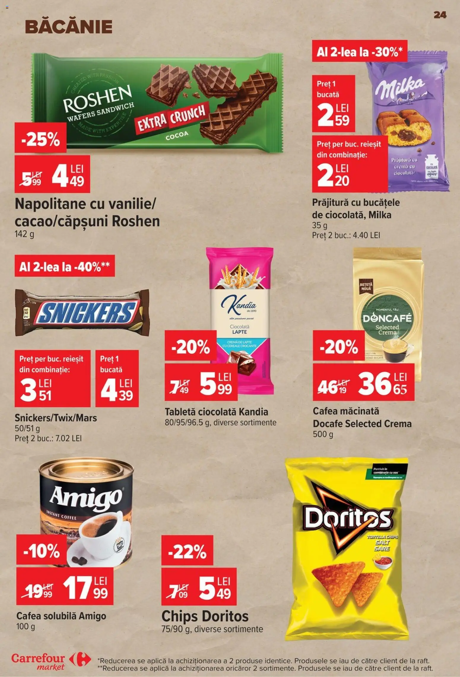 Noul catalog Carrefour – valabil de la 29.07.2026 | Pagină: 24 | Produse: Prăjitură, Napolitane, Lapte, Cremă