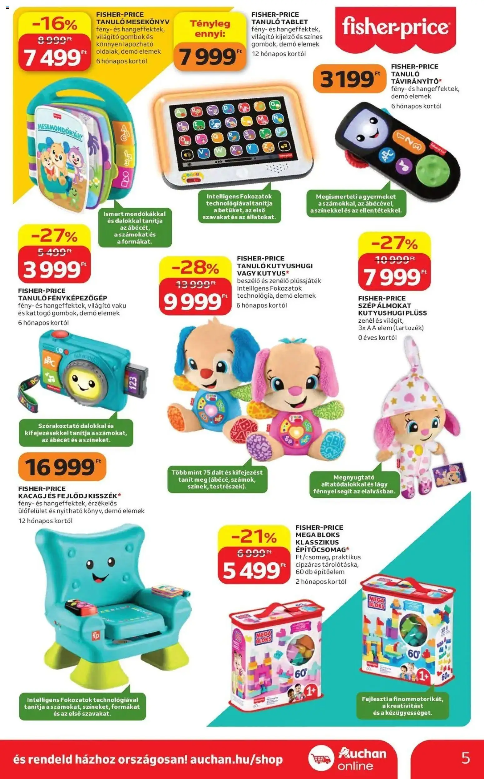Auchan Karácsonyi ajánlataink Kecskemét - 2026.10.22. -tól/töl > akció, lapozható szórólap 🛍️ | Oldal: 5 | Termékek: Fényképezőgép, Plüss, Elem, Kijelző