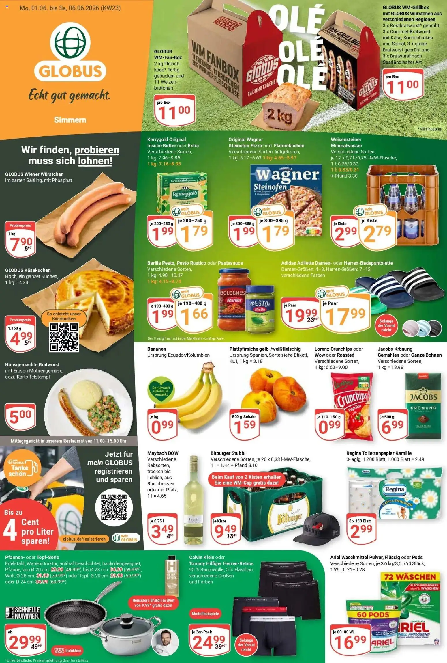 Globus Prospekt Simmern – gültig ab 01.06.2026 | Seite: 1 | Produkte: Bitburger, Butter, Käse, Toilettenpapier