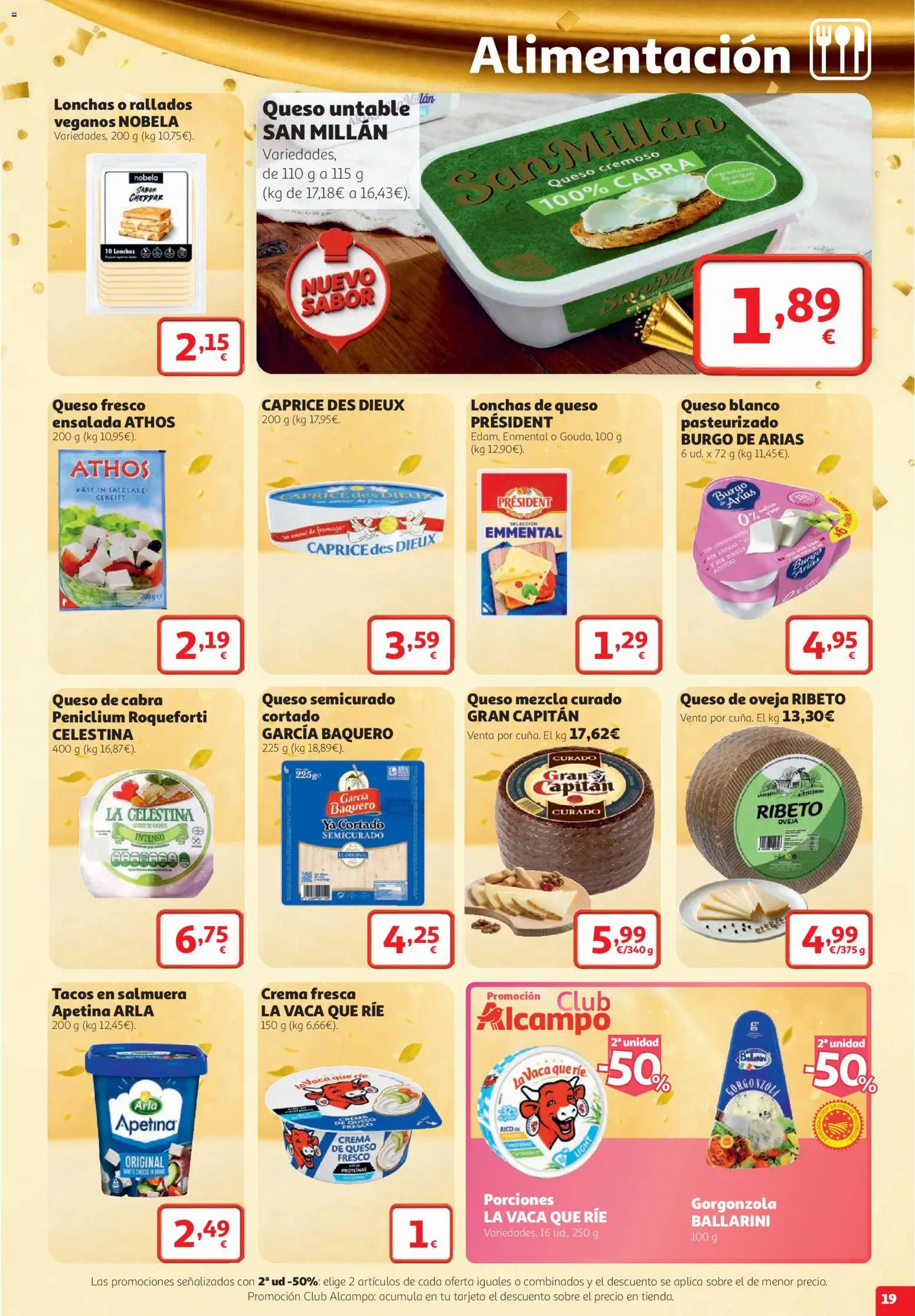 Alcampo folleto Cuenca │ válido desde el 22/10/2026 | Página: 19 | Productos: Untable, Queso fresco, Crema, Queso de cabra