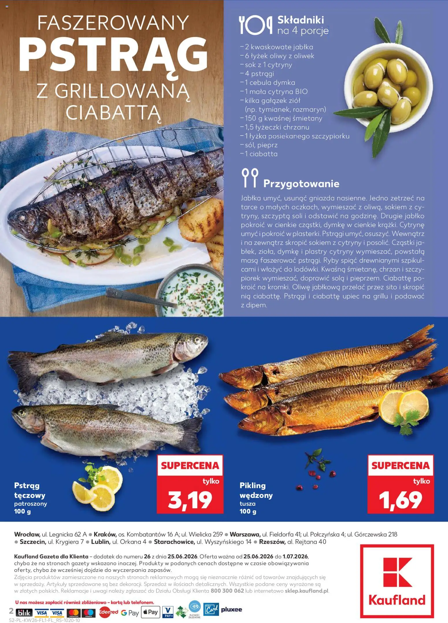 Kaufland Polsko leták - Jest fresz od 25.06.2026 | Strana: 2 | Produkty: Jablka, Ryby, Ciabatta