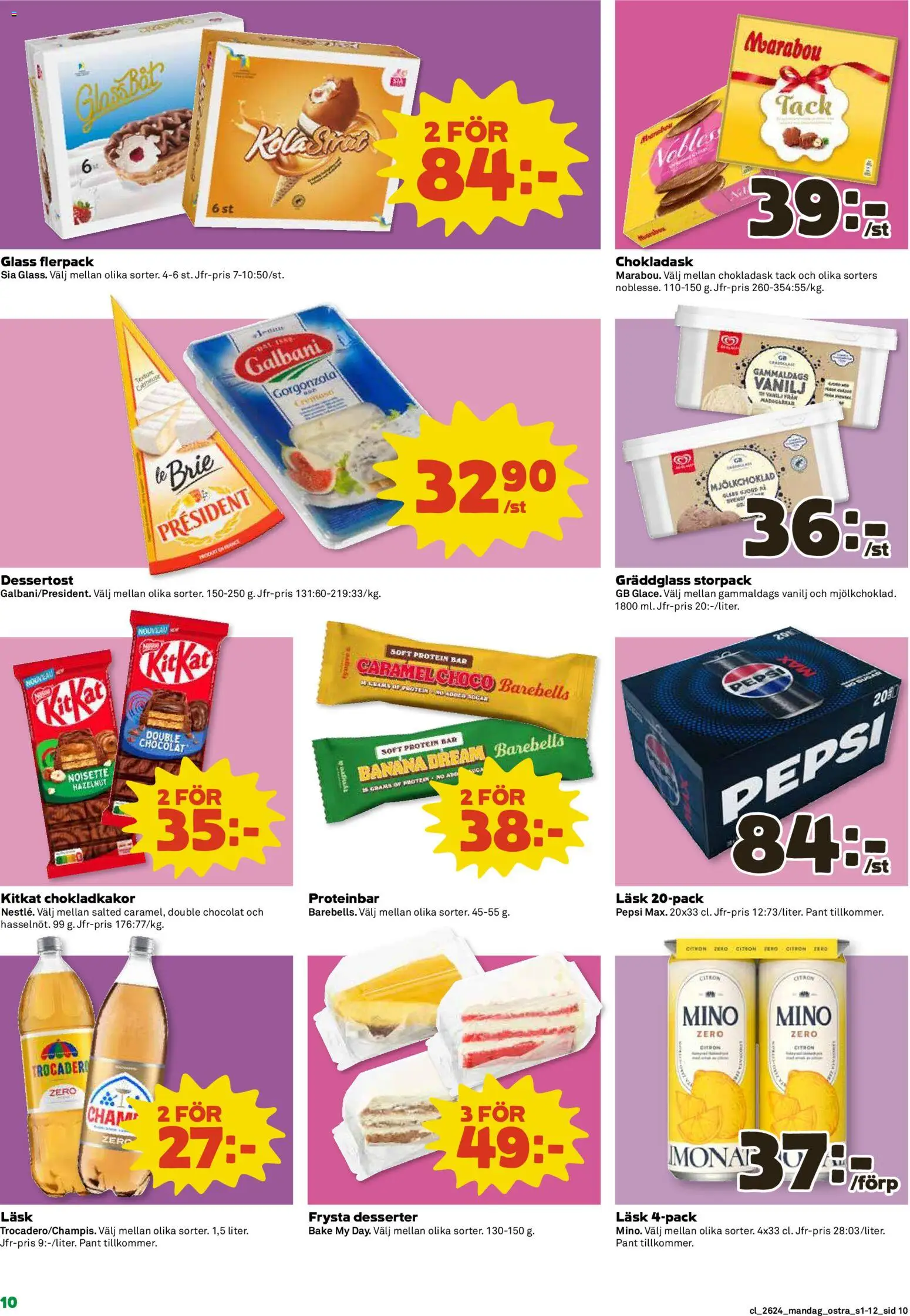 Coop Daglivs reklamblad aktuell från 08.06.2026 | Sida: 10 | Produkter: Pepsi, Proteinbar, Glass, Citron