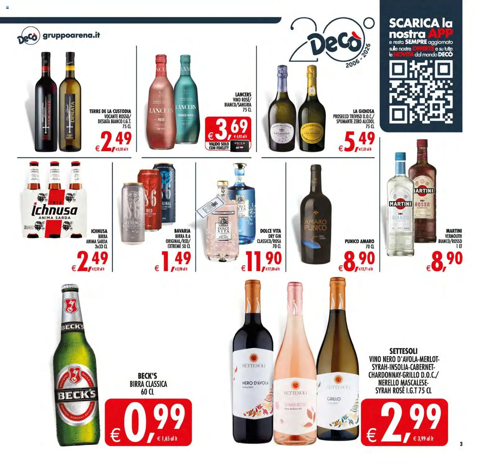 Volantino Decò del 21/08/2026 | Pagina: 3 | Prodotti: Gin, Pompelmo, Vino, Amaro