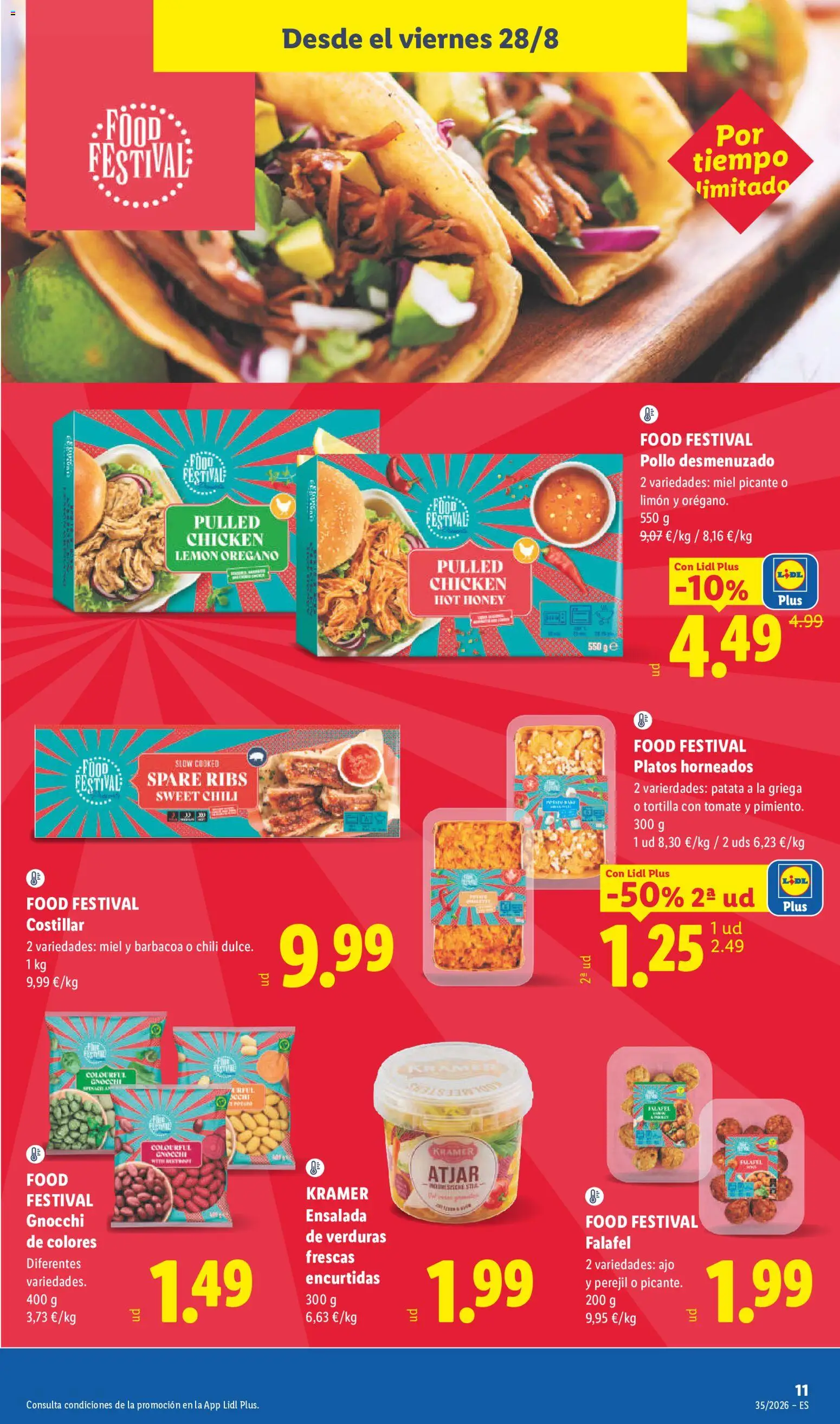 Lidl folleto │ válido desde el 24/08/2026 | Página: 27 | Productos: Falafel, Verduras, Ajo, Tomate
