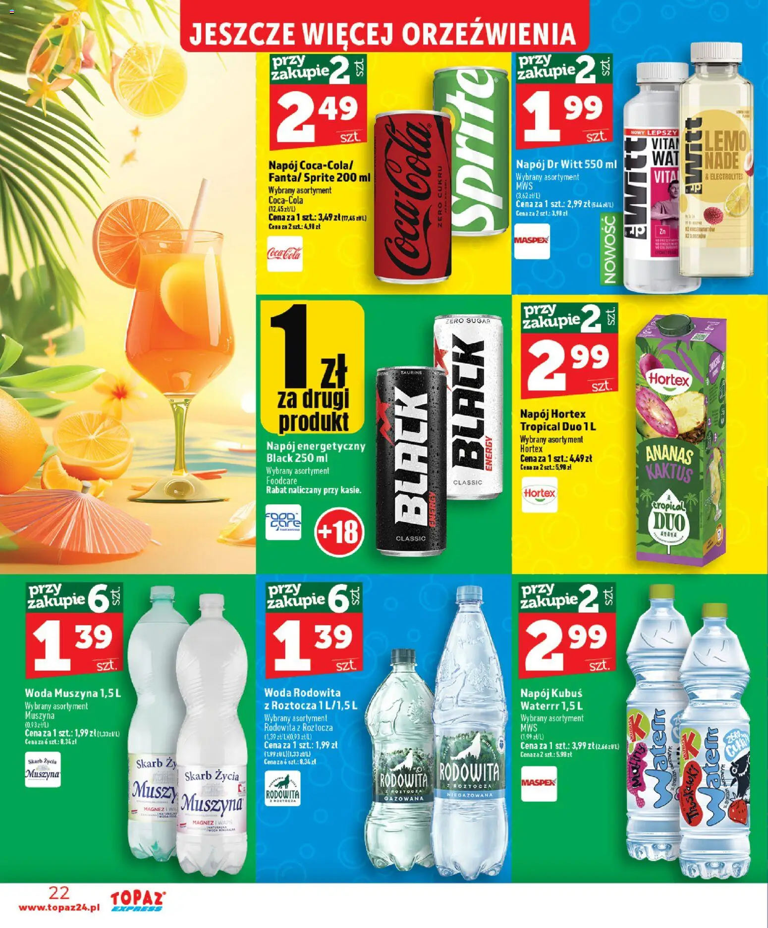 Topaz gazetka - Express od 18.06.2026 | Strona: 22 | Produkty: Sprite, Ananas, Woda