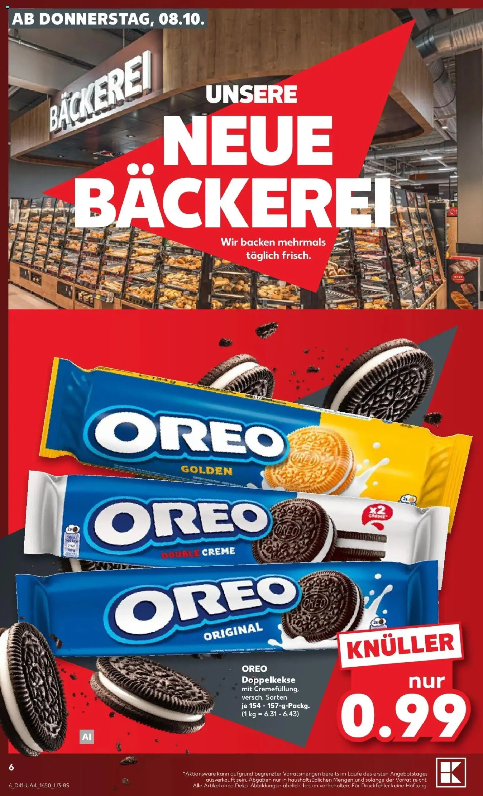 Prospekt Kaufland ab 08.10.2026 » Angebote Online zum Blättern | Seite: 6 | Produkte: Bäckerei, Creme