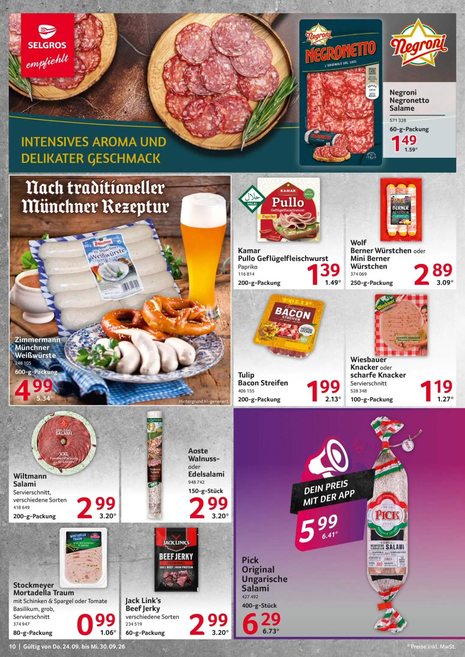 Selgros Prospekt – gültig ab 24.09.2026 | Seite: 10 | Produkte: Spargel, Salami, Schinken