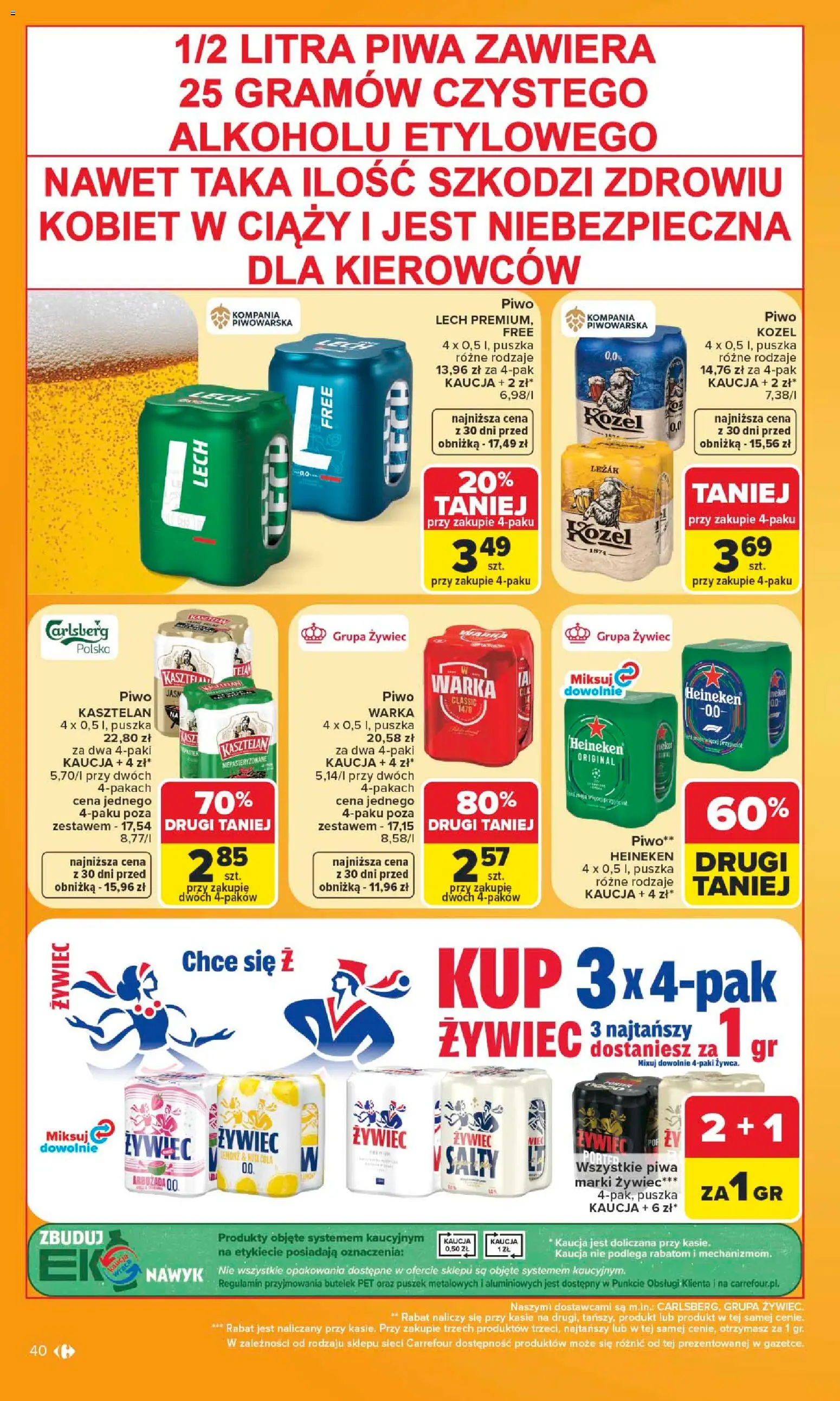 Carrefour gazetka od 15.06.2026 | Strona: 42 | Produkty: Leżak, Warka, Piwo, Heineken