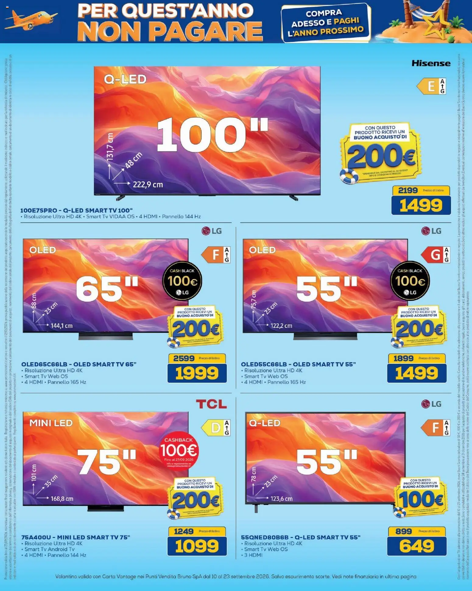 Volantino BRUNO del 10/09/2026 | Pagina: 19 | Prodotti: smart TV, TV, Presa