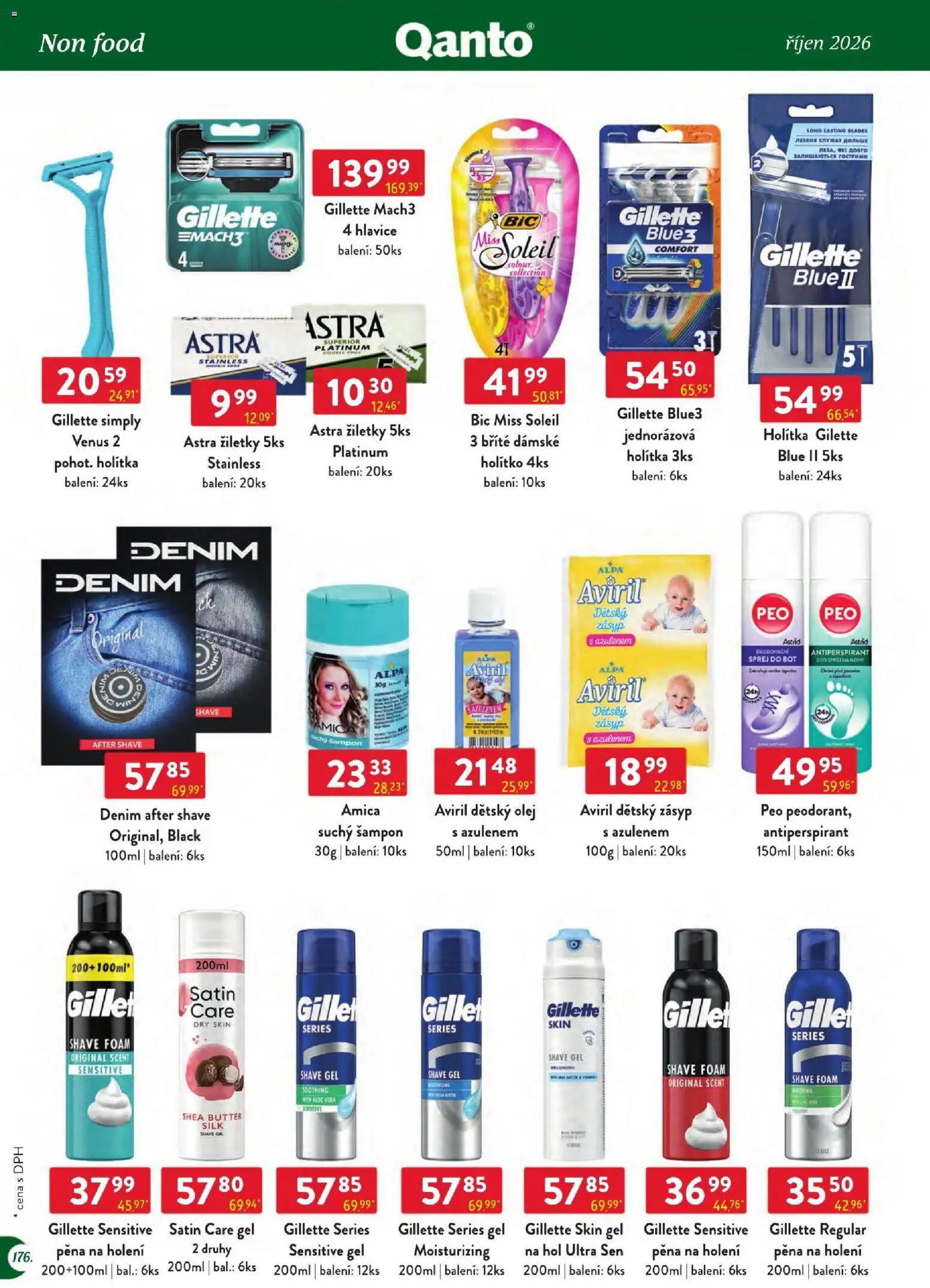Astur & Qanto leták - Velkoobchod 10/2026 od 01.10.2026 | Strana: 176 | Produkty: Alpa, Aloe vera, Suchý šampon, Gillette Mach3