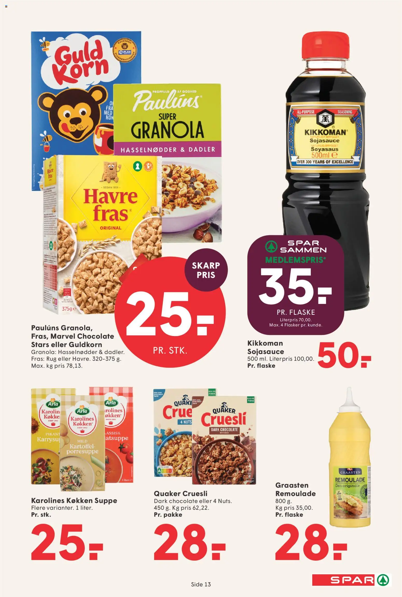 Spar tilbudsavis – gyldig fra 09/10/2026 | Side: 14 | Produkter: Korn, Hasselnødder, Dadler, Suppe