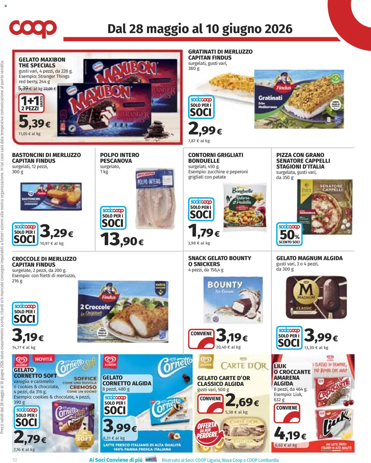 Volantino COOP del 28.05.2026 | Pagina: 10 | Prodotti: Pizza, Cornetto, Patate, Latte