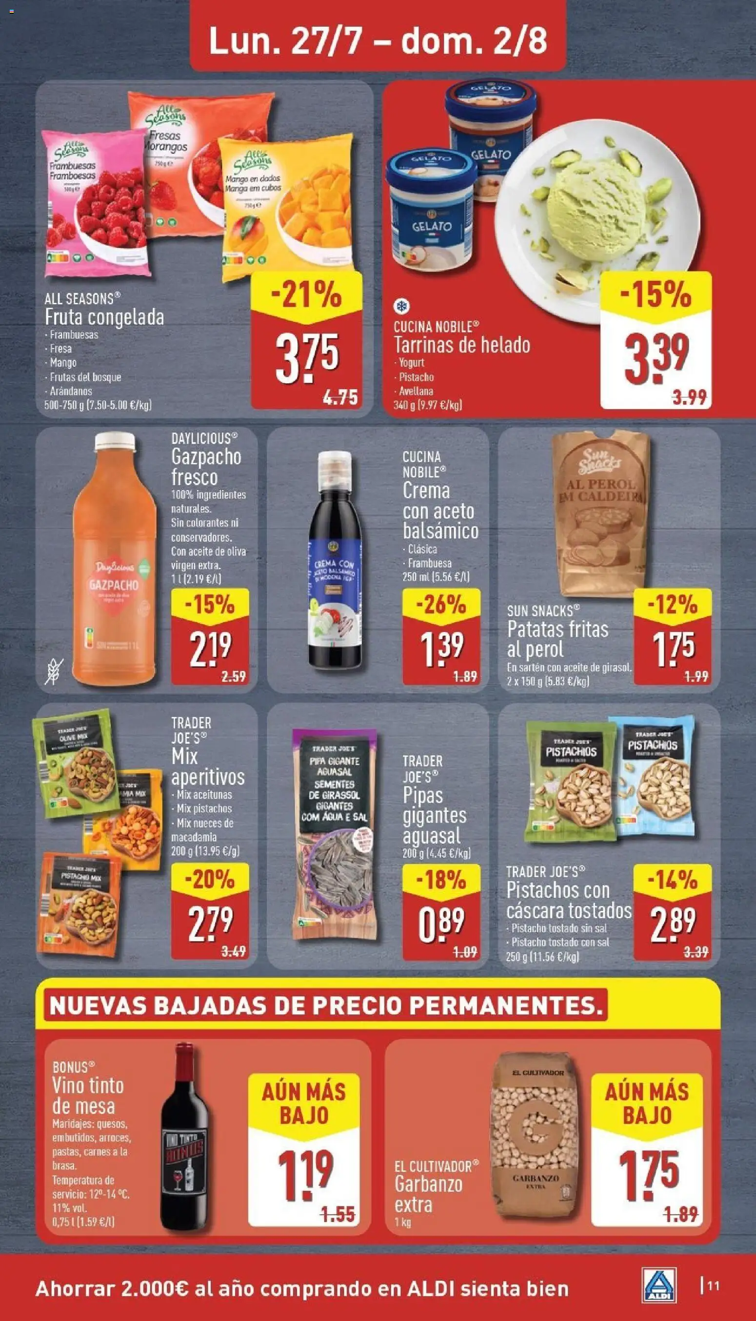Aldi folleto Canarias │ válido desde el 27/07/2026 | Página: 11 | Productos: Aceite, Fresas, Αφυγραντήρας, Mesa