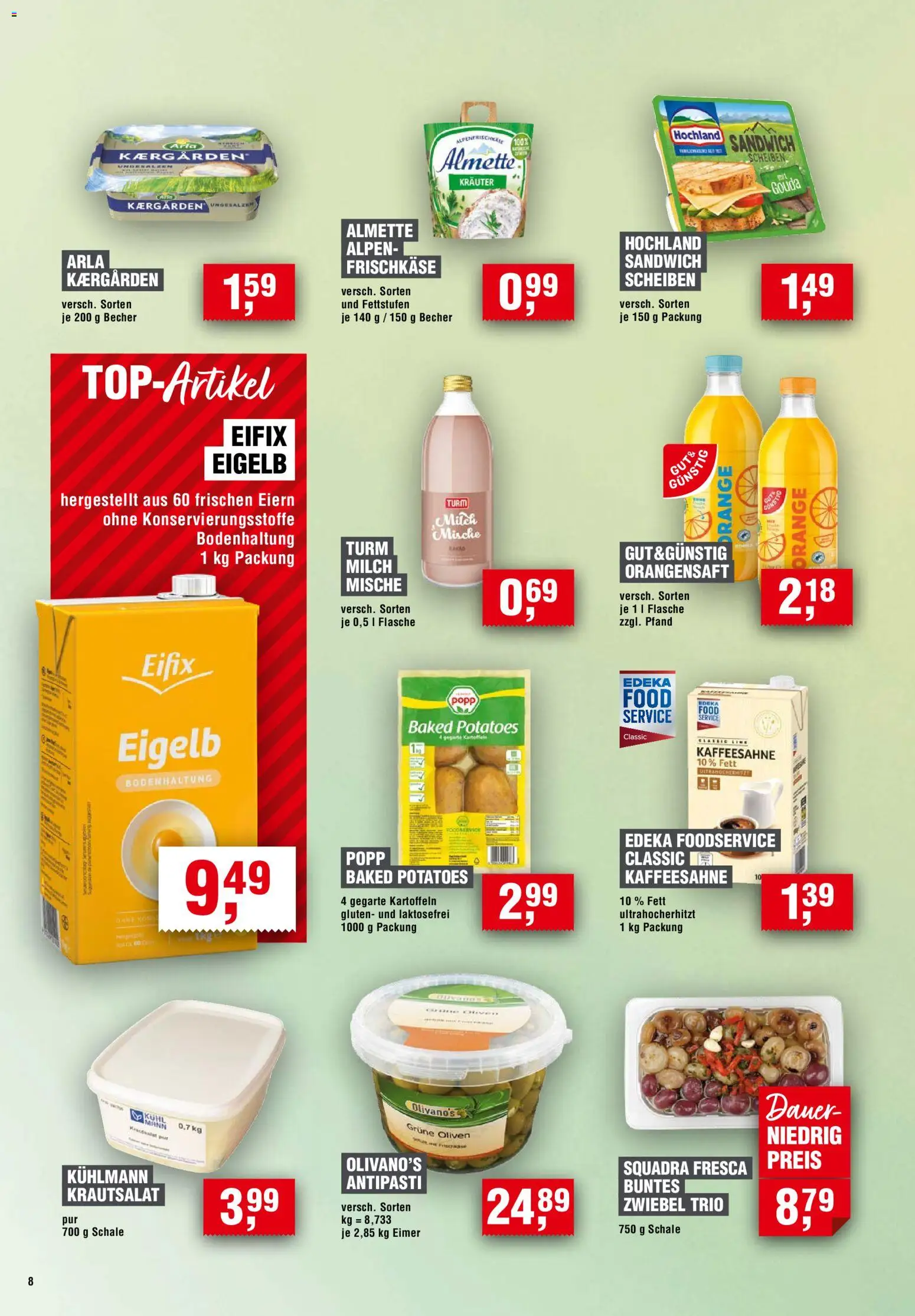 Handelshof Prospekt – gültig ab 01.10.2026 | Seite: 8 | Produkte: Almette, Gouda, Orangensaft, Frischkase
