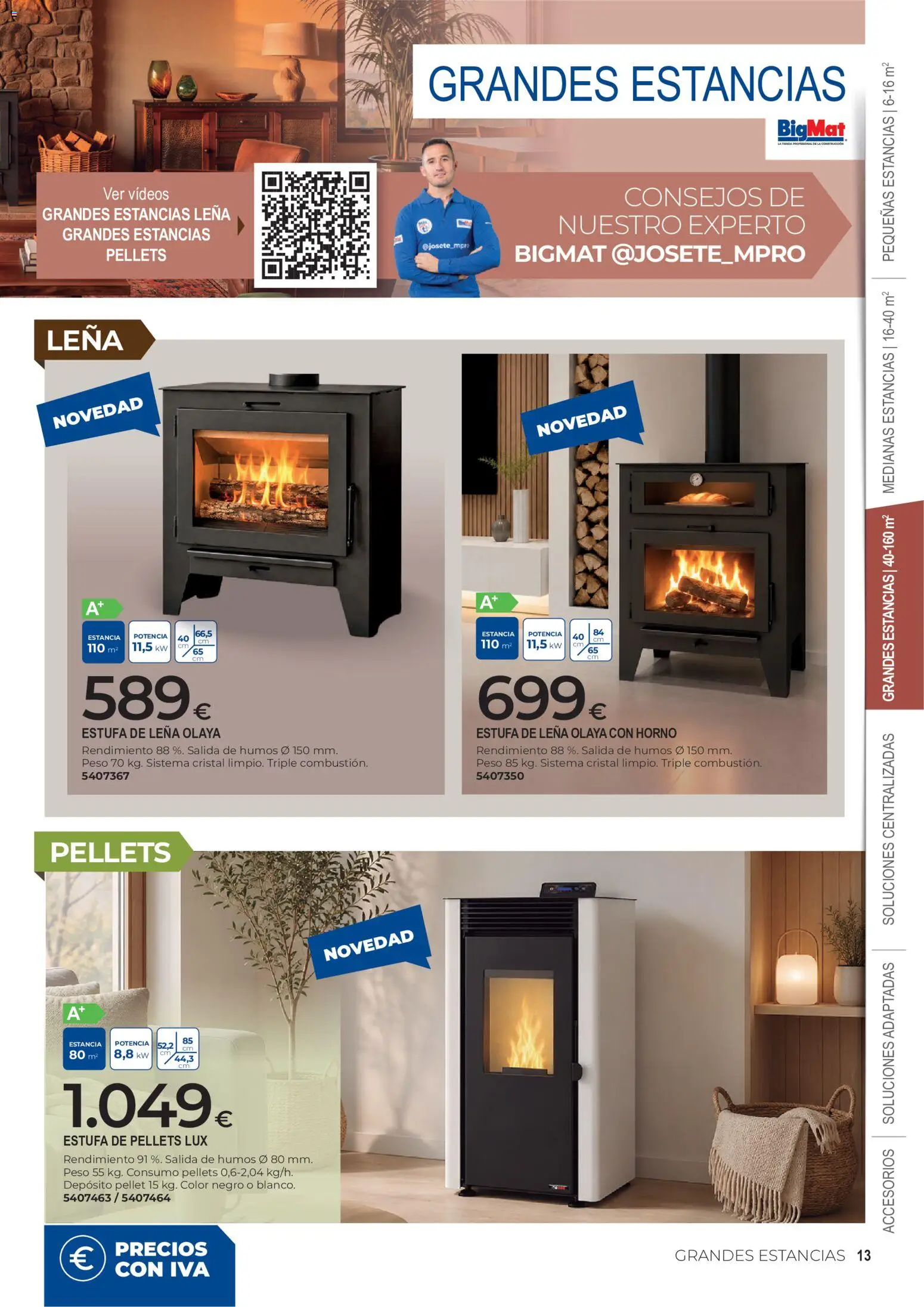 BigMat Calefacción │ válido desde el 05/10/2026 | Página: 13 | Productos: Estufa de leña, Horno, Peso, Leña
