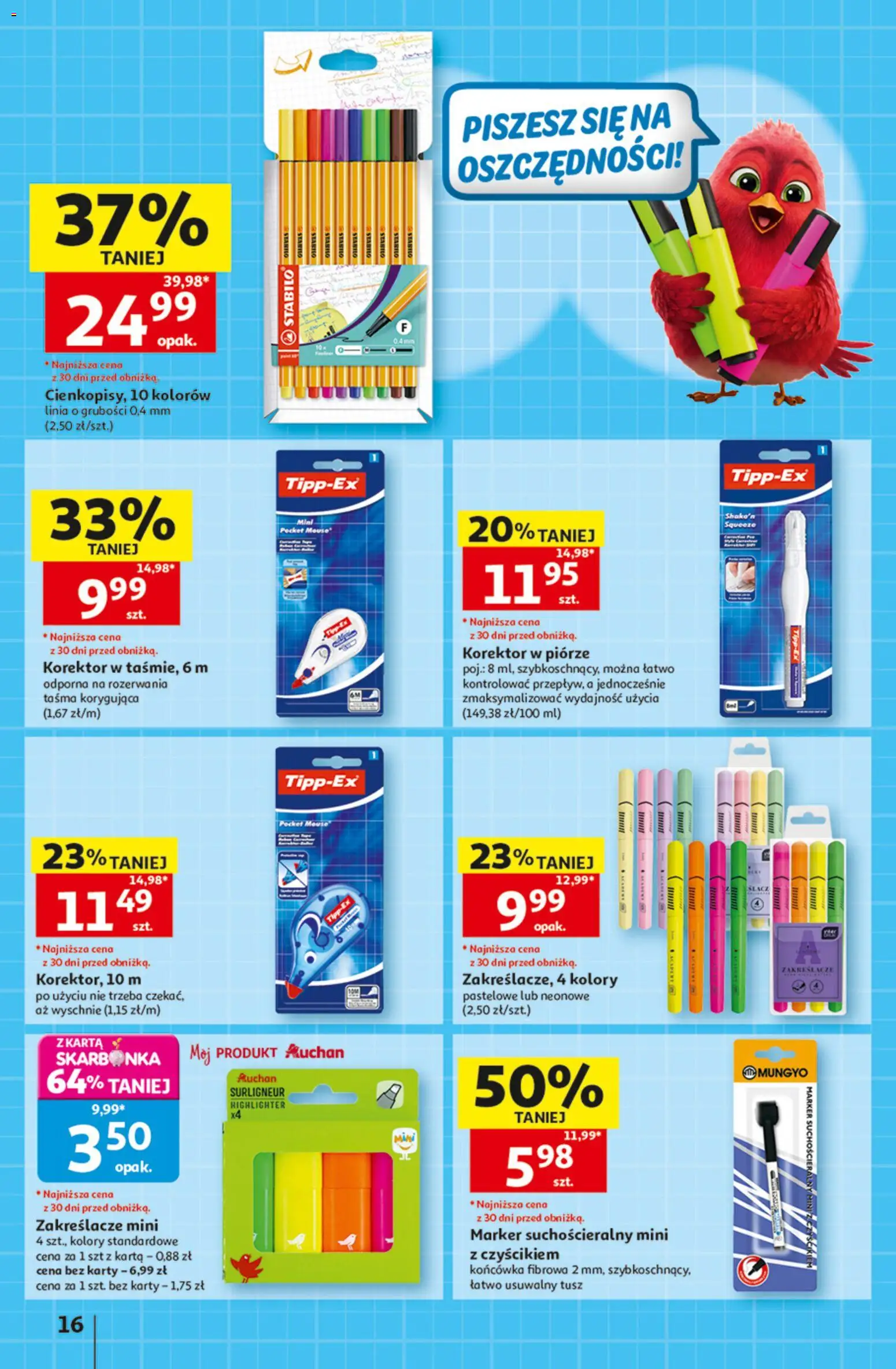 Auchan gazetka od 13.08.2026 | Strona: 16 | Produkty: Karta, Korektor