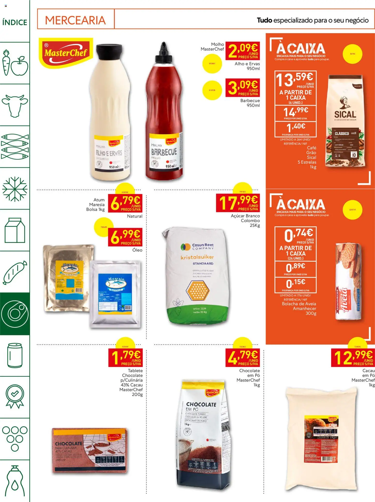 Recheio Horeca Madeira │ válido de 15/09/2026 | Página: 16 | Produtos: Atum, Caixa, Chocolate, Açúcar