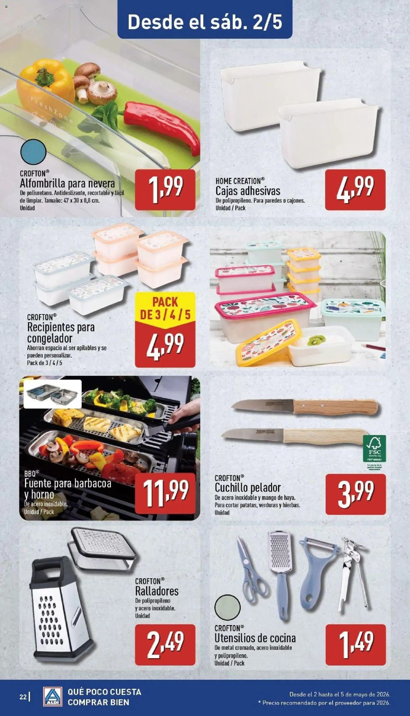 Aldi folleto Península │ válido desde el 27.04.2026 | Página: 22 | Productos: Alfombrilla, Congelador, Barbacoa, Nevera
