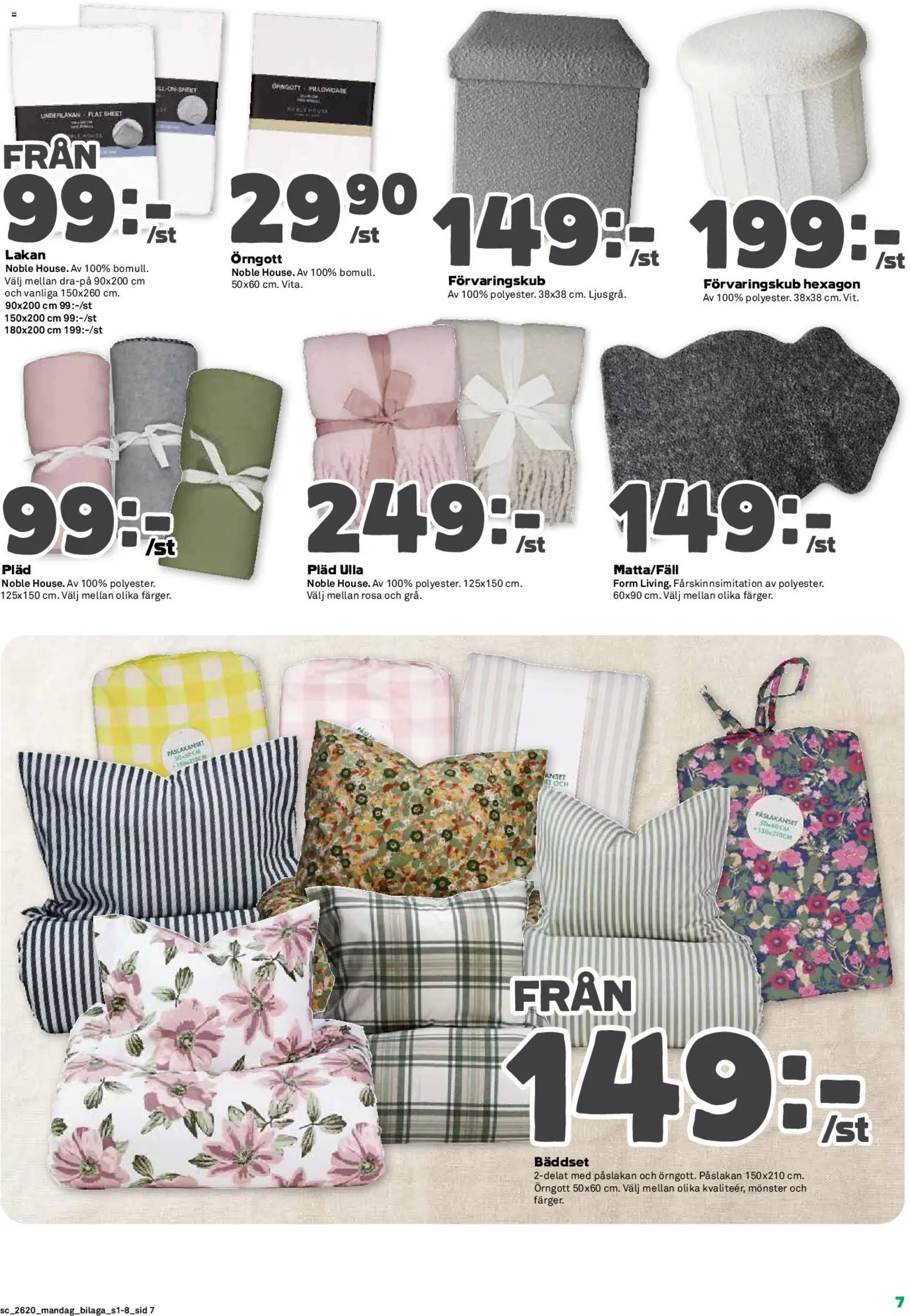 Stora Coop reklamblad aktuell från 11.05.2026 | Sida: 19 | Produkter: Örngott, Lakan, Pläd, Bäddset