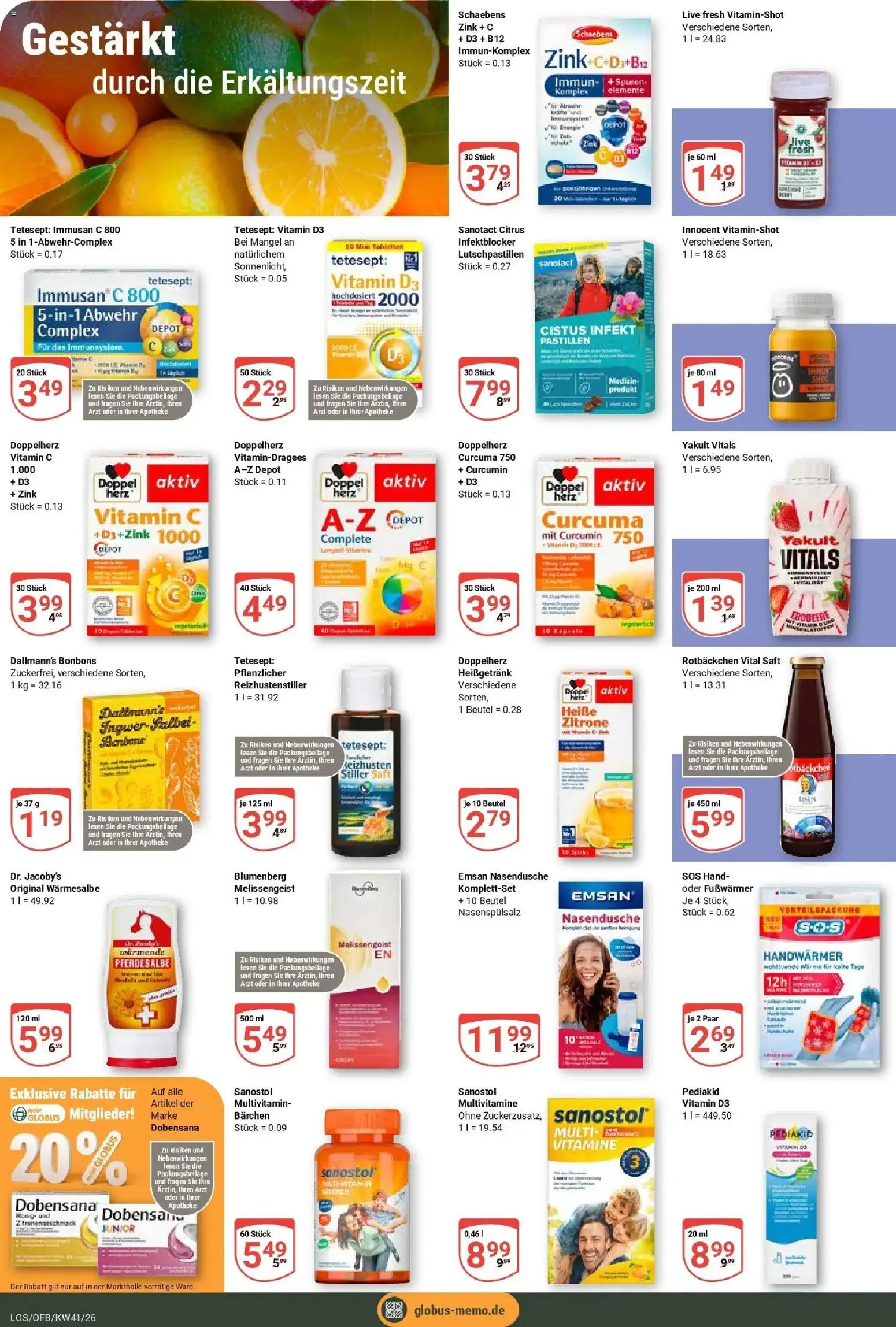 Globus Prospekt Losheim Am See (ab 05.10.2026) » Angebote online | Seite: 23 | Produkte: Zitrone, Saft