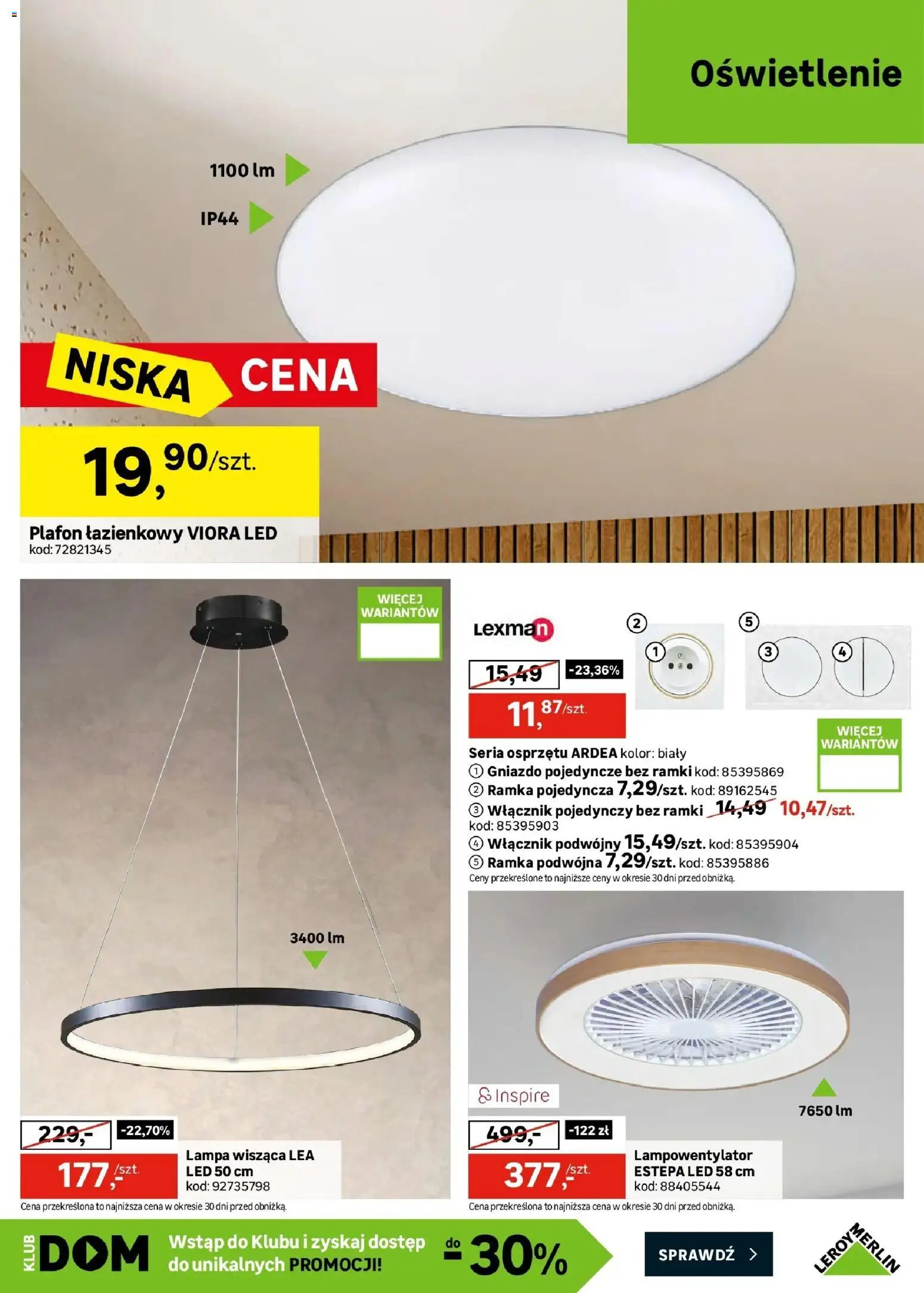 Leroy Merlin gazetka od (15.07.2026 - 11.08.2026) | Strona: 11 | Produkty: Oświetlenie, Lampa, Ramka