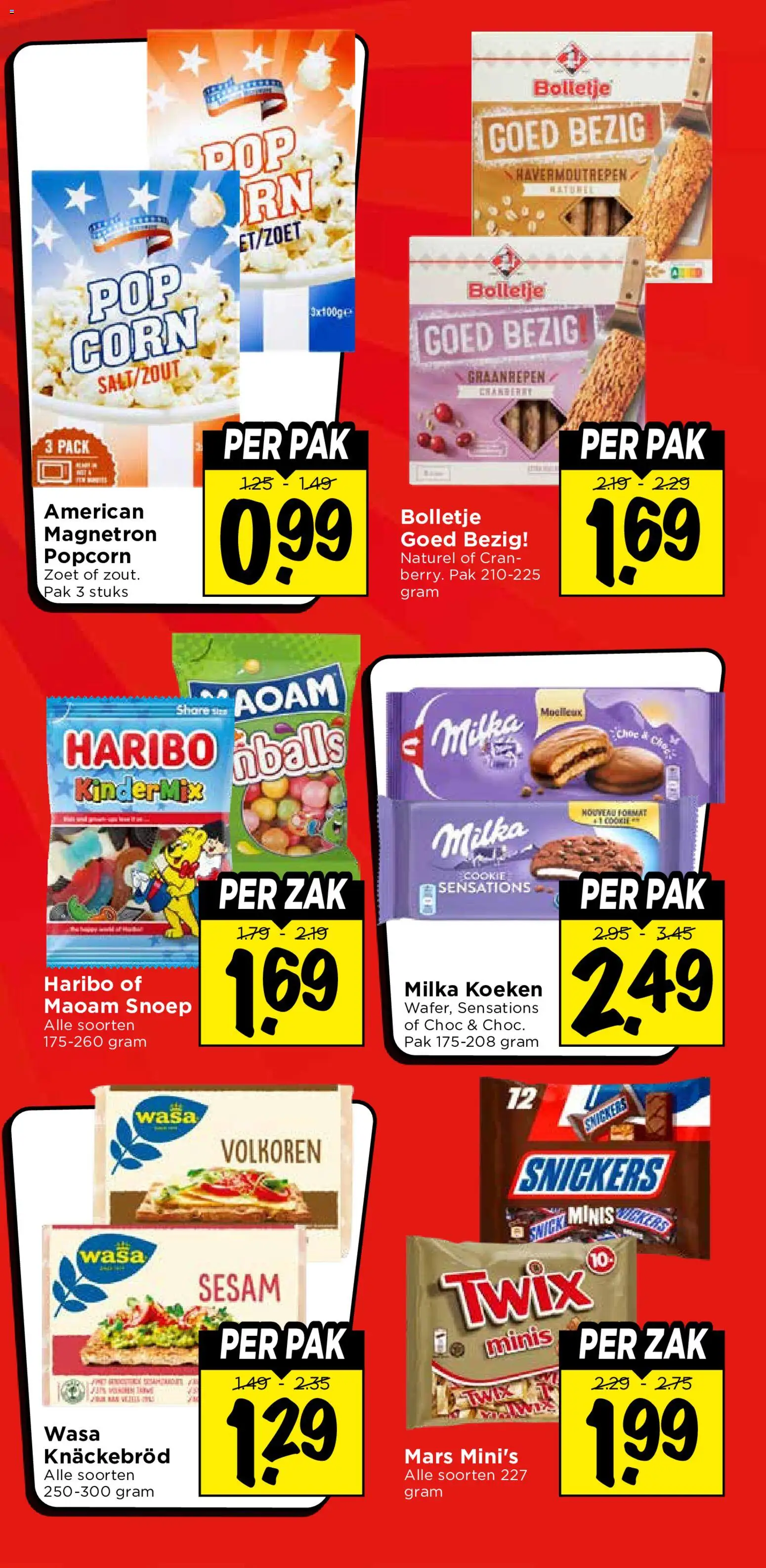 {H1} | Pagina: 26 | Producten: Snoep, Knäckebröd, Snickers, Popcorn