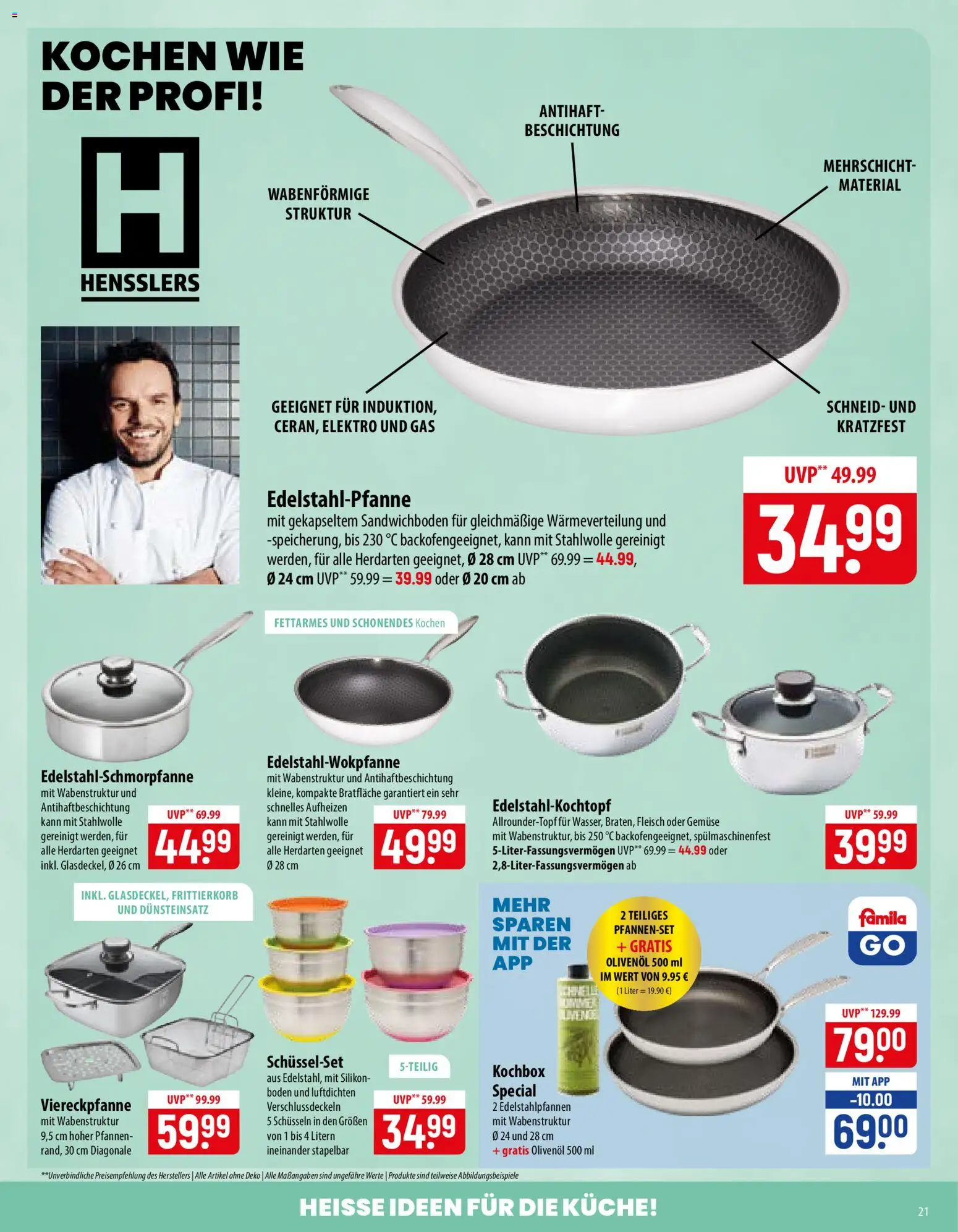 Famila Prospekt – gültig ab 21.09.2026 | Seite: 21 | Produkte: Olivenol, Küche, Gemüse, Fleisch