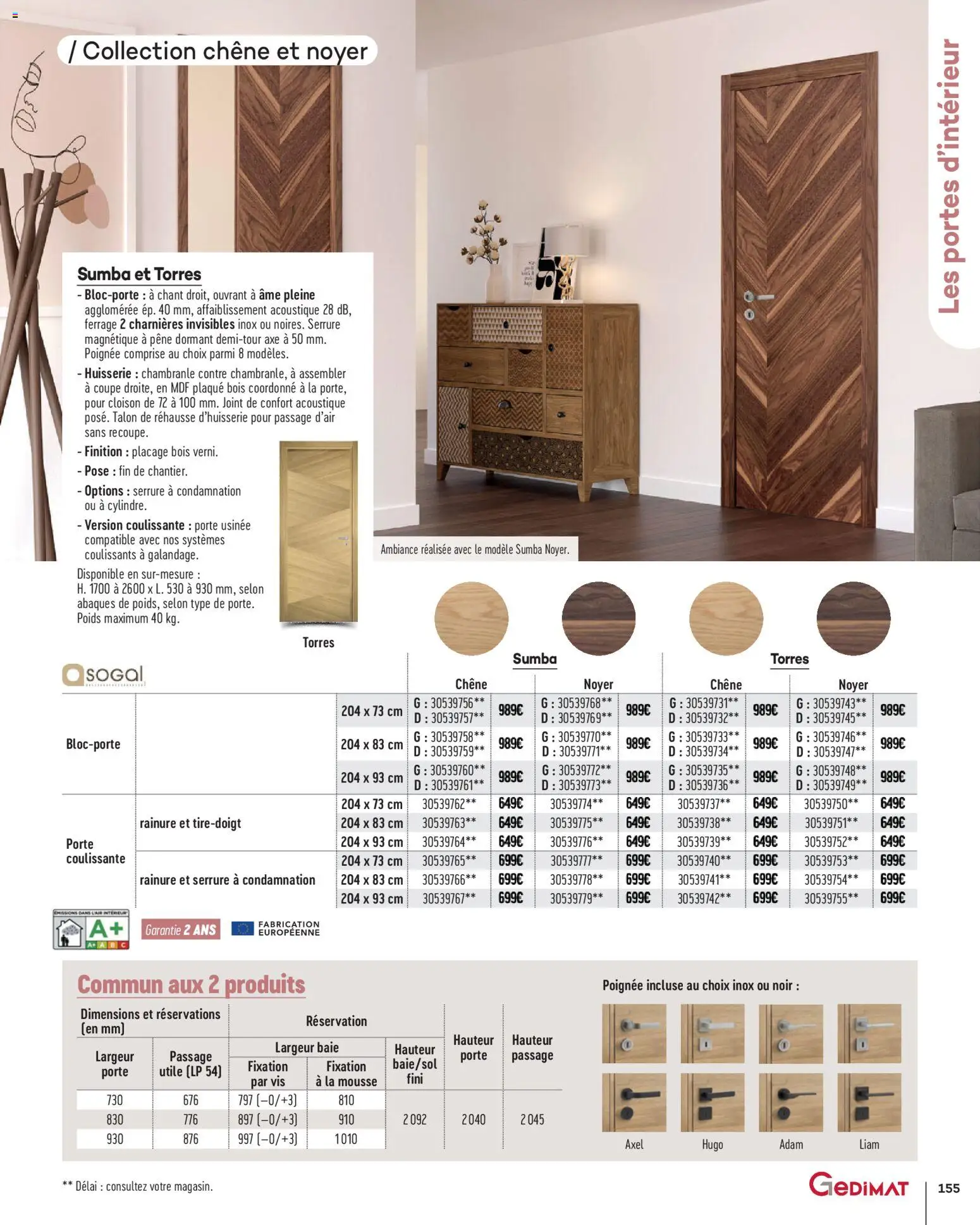 {H1} | Page: 155 | Produits: Poids, Mousse, Porte, Portes