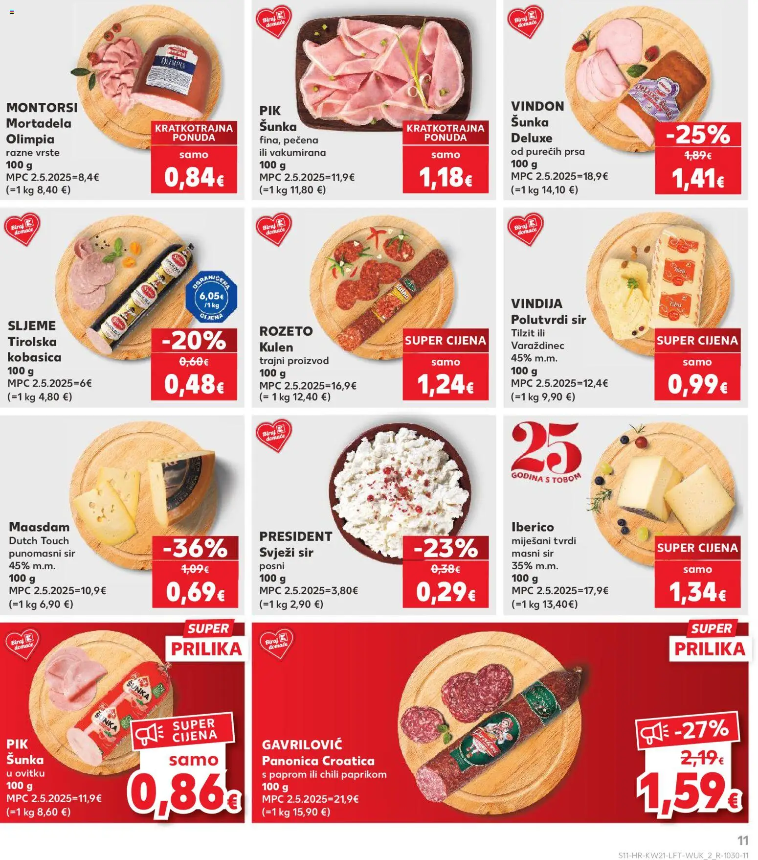 Kaufland katalog | vrijedi od 20.05.2026 | Stranica: 11 | Proizvodi: Vindija, Sir, Svježi sir, Kobasica