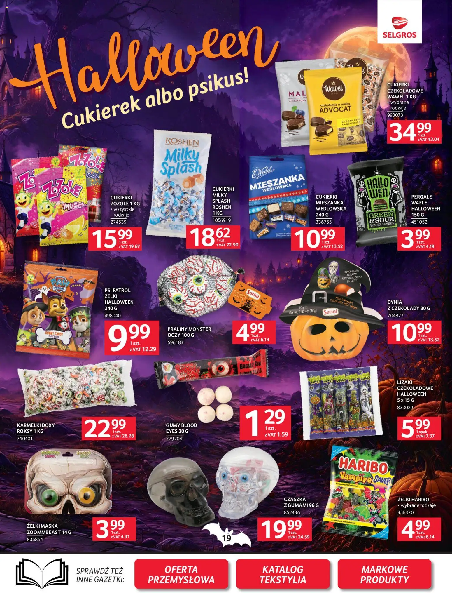 Selgros cash&carry gazetka od 22.10.2026 | Strona: 19 | Produkty: Dynia, Praliny, Lizaki, Cukierki