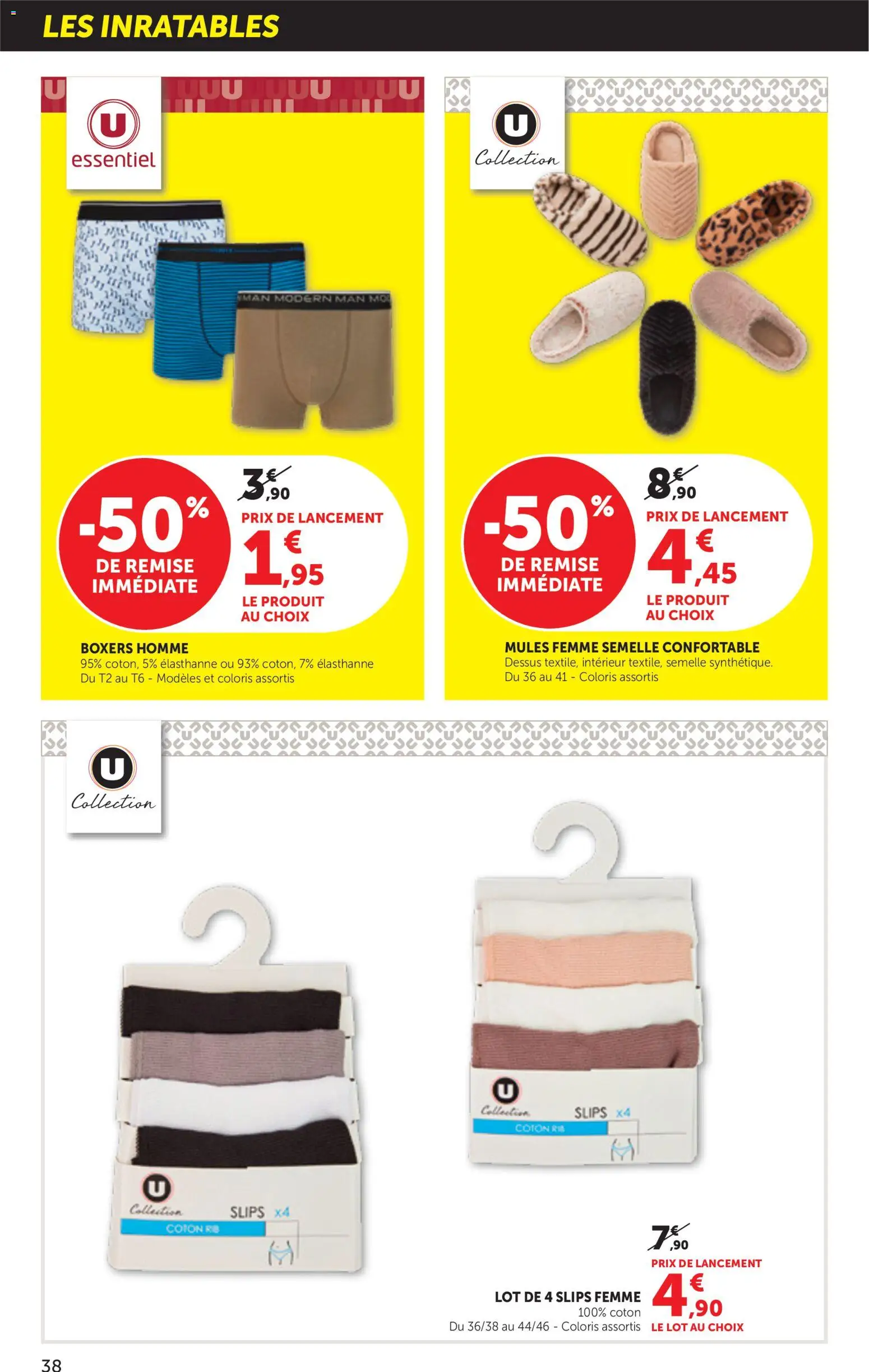 {H1} | Page: 38 | Produits: Mules, Boxers homme, Slips, Mules femme