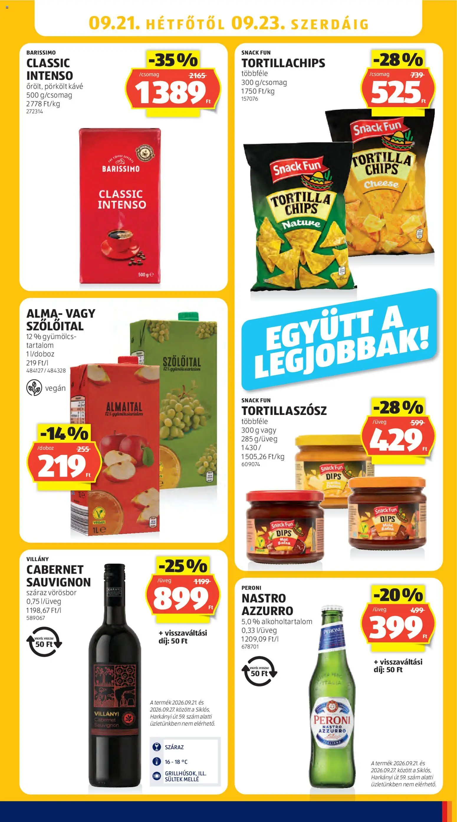 Aldi akciós ujság - amely érvényes a következő dátumtól: 2026.09.17. | Oldal: 31 | Termékek: Tortilla, Gyümölcs, Tortillachips, Cabernet Sauvignon