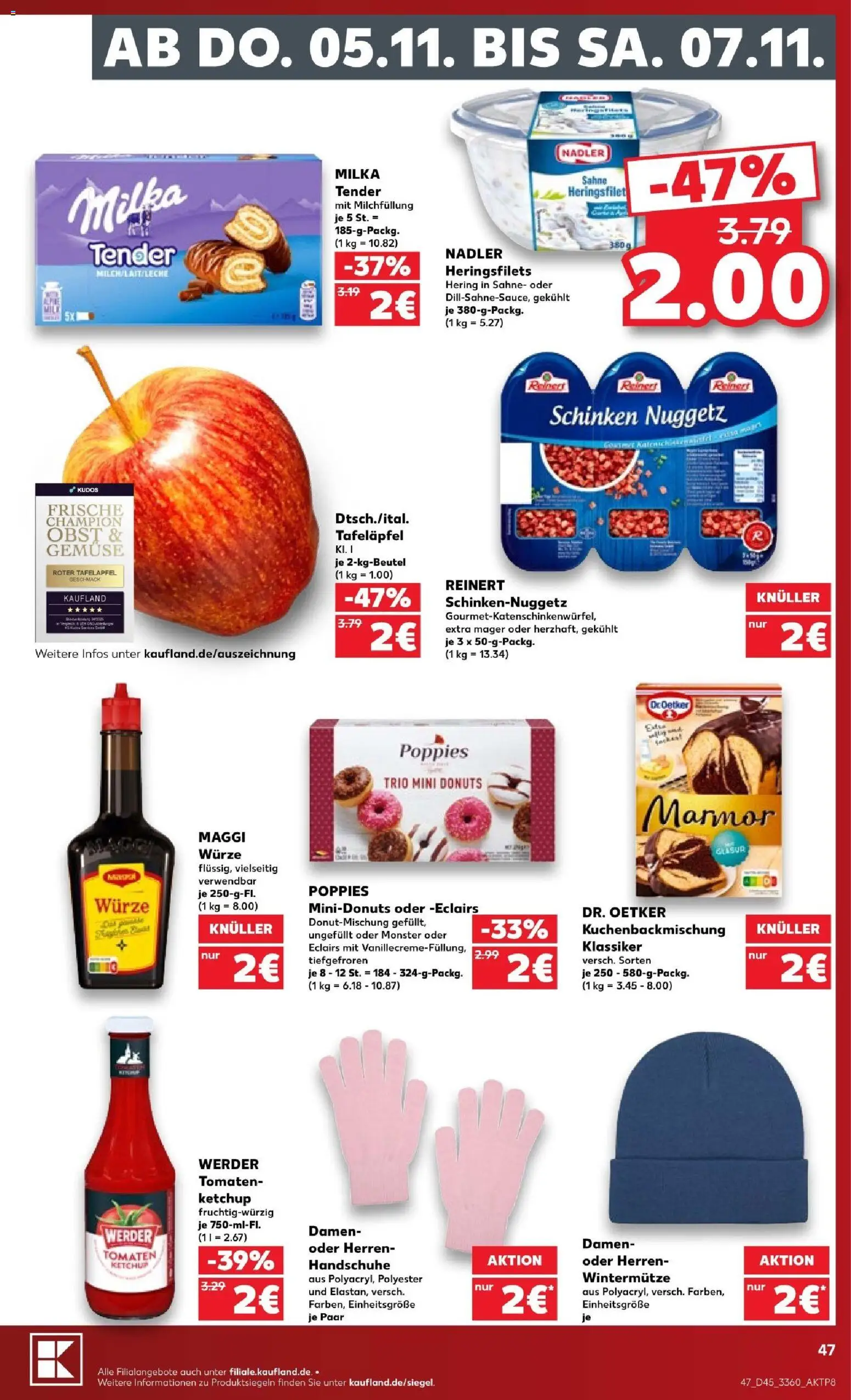 Kaufland Prospekt – gültig ab 02.11.2026 | Seite: 47 | Produkte: Milka, Monster, Obst, Schinken