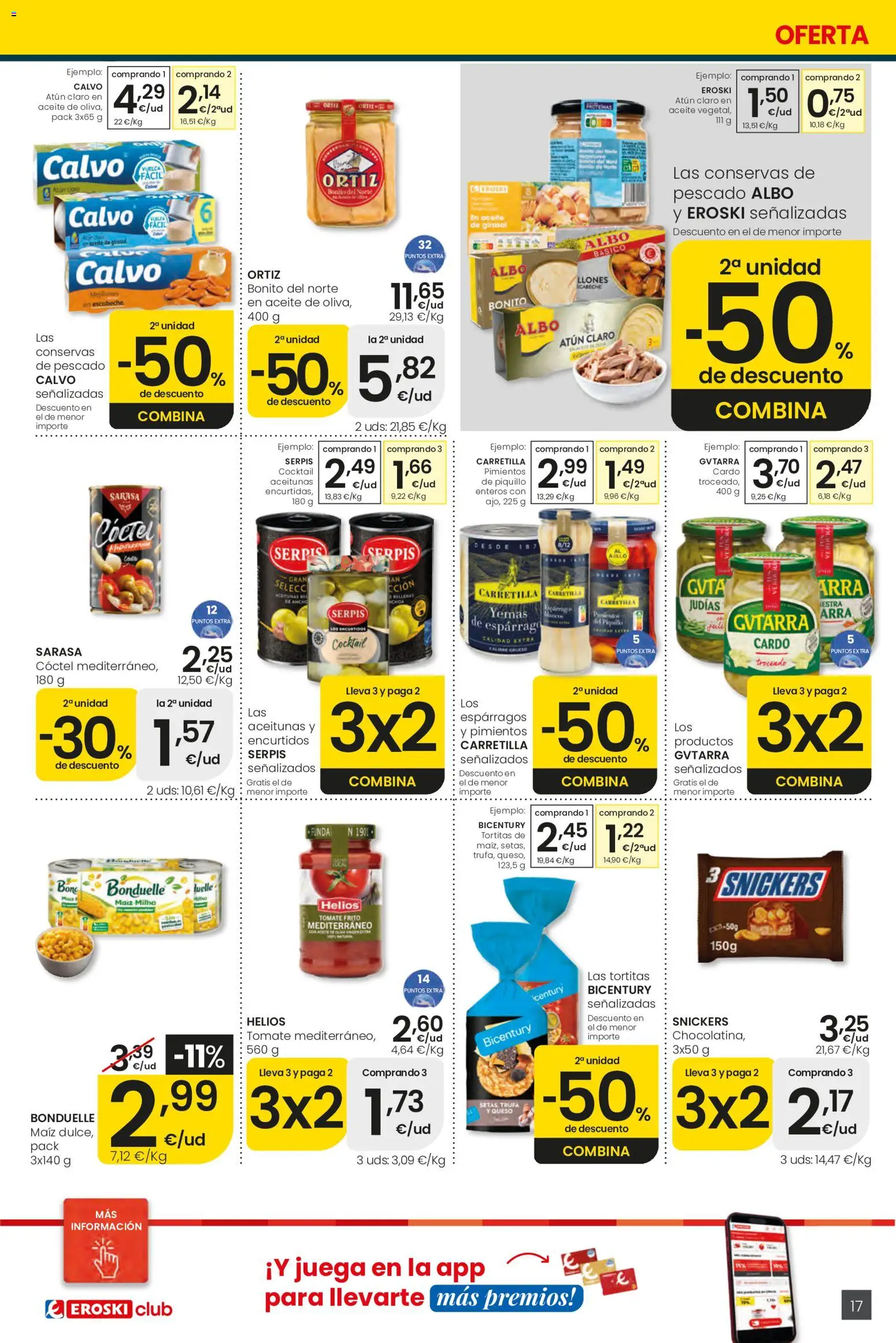 Eroski Ofertones de verano Center │ válido desde el 11.06.2026 | Página: 17 | Productos: Queso, Aceite, Juega, Funda