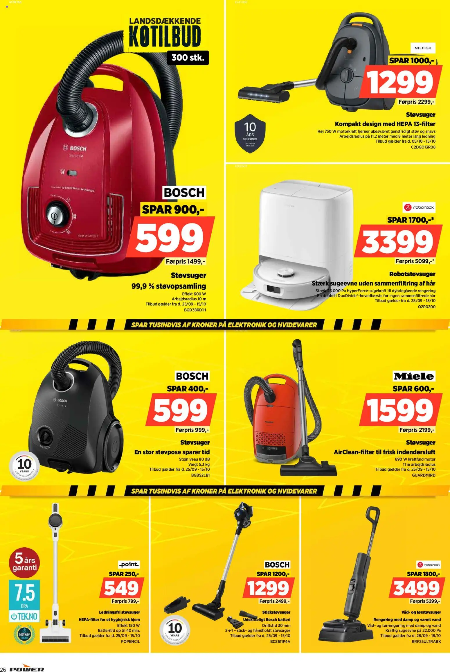 Power tilbudsavis – gyldig fra 09/10/2026 | Side: 26 | Produkter: Robotstøvsuger, Støvsuger, Batteri