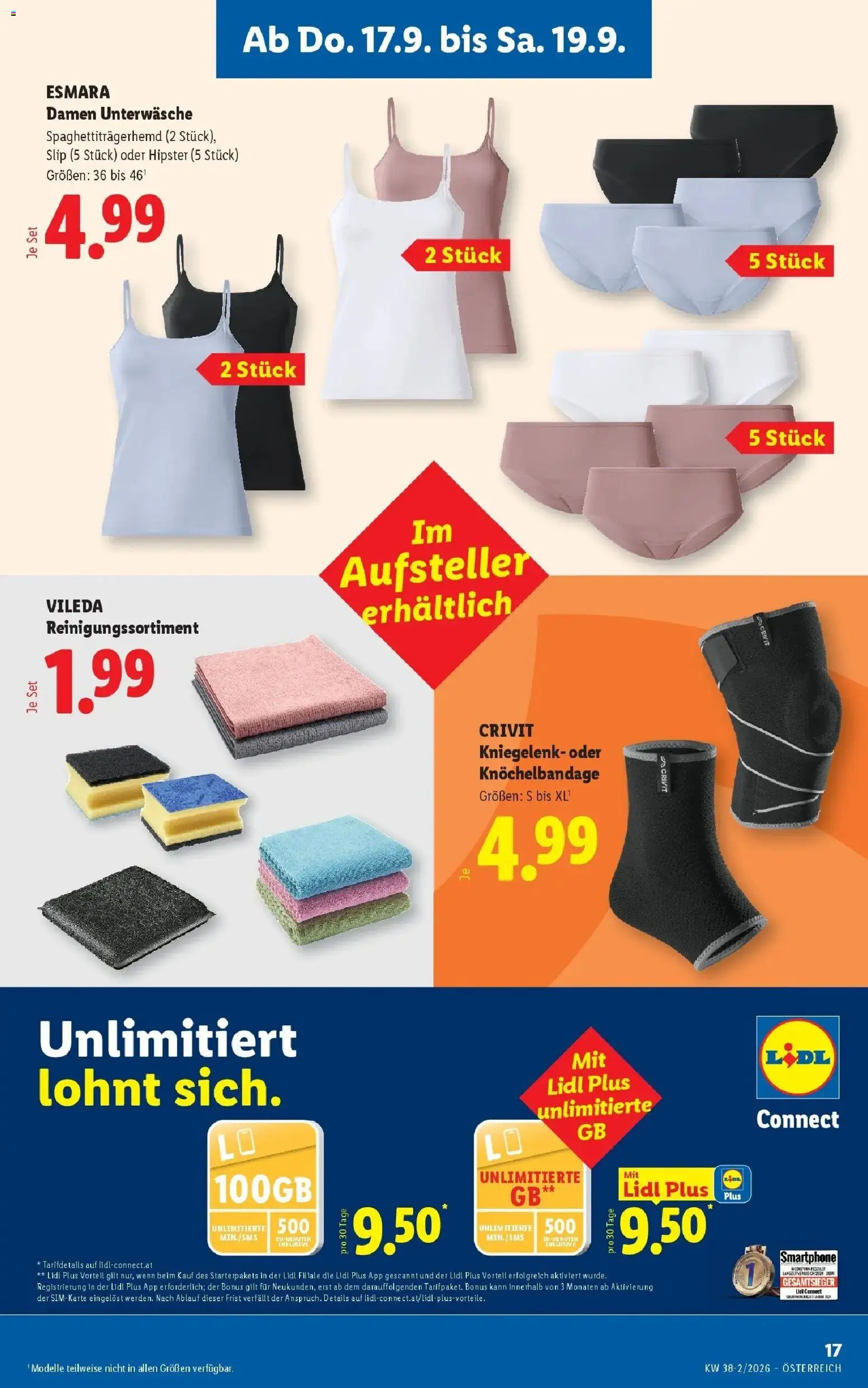 Lidl Flugblatt - Jenbach ab 13.09.2026 - Angebote ab donnerstag | Seite: 21 | Produkte: Unterwäsche, Slip, Smartphone, Schwämme
