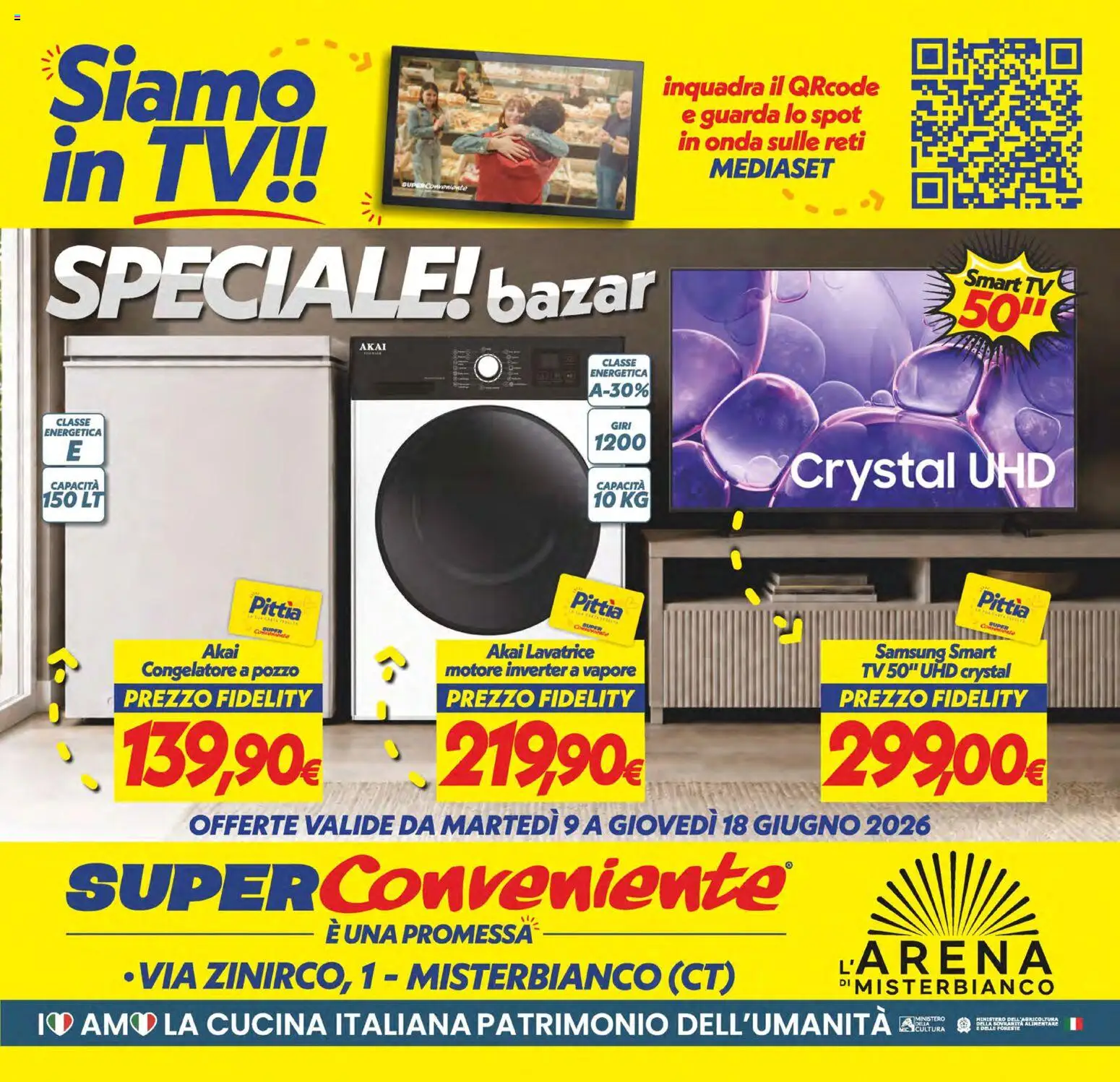 Volantino SuperConveniente del 09.06.2026 | Pagina: 26 | Prodotti: Lavatrice, TV, Congelatore, Samsung