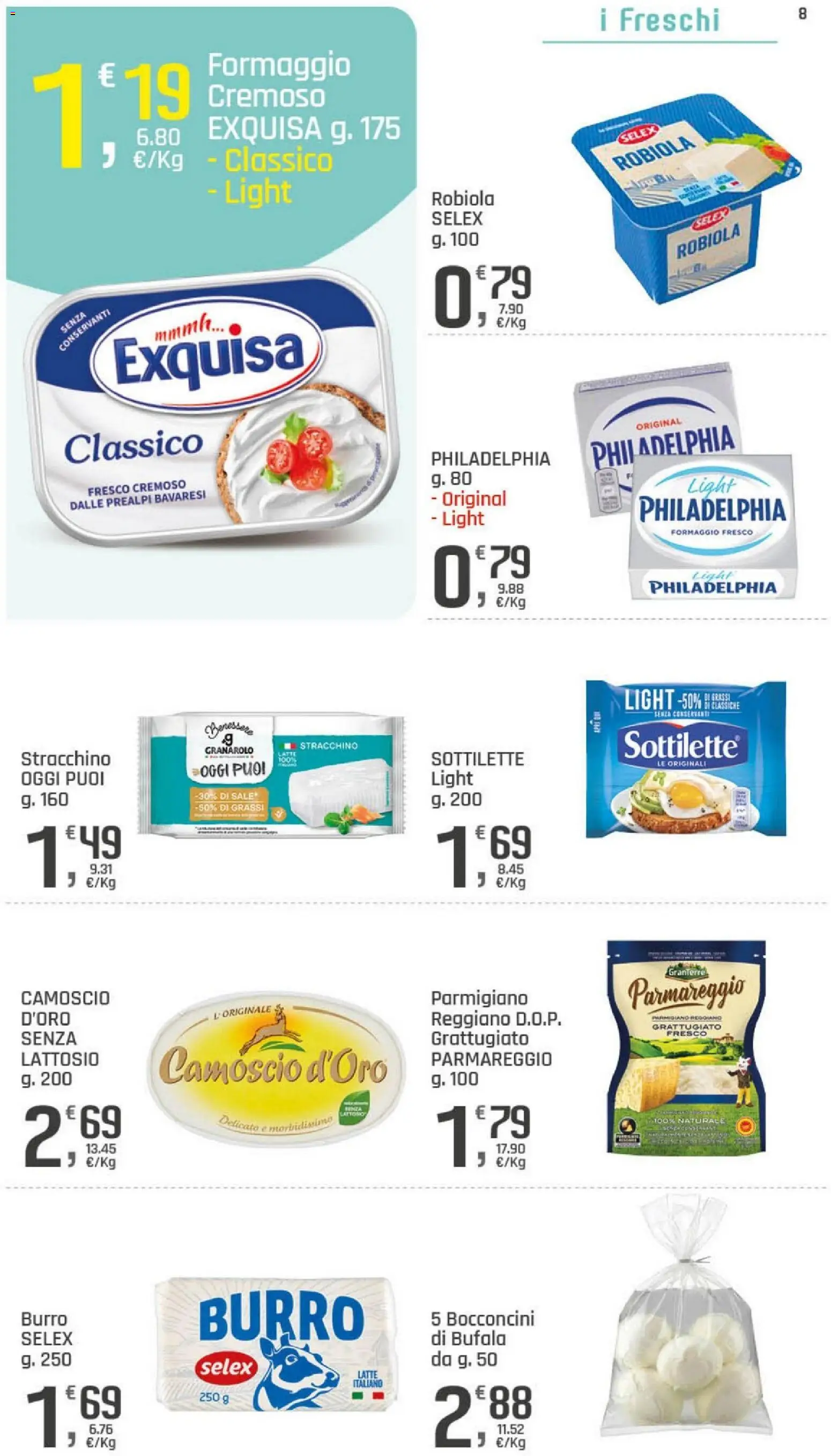 Volantino DOK del 20/08/2026 | Pagina: 8 | Prodotti: Latte, Formaggio, Burro, Parmigiano