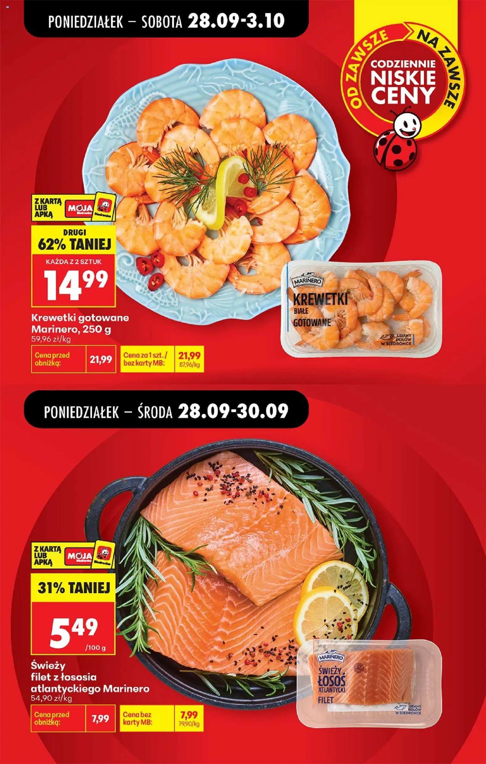 Biedronka Polsko leták - Codziennie niskie ceny od 28.09.2026 | Strana: 7 | Produkty: Losos, Filet, Karty