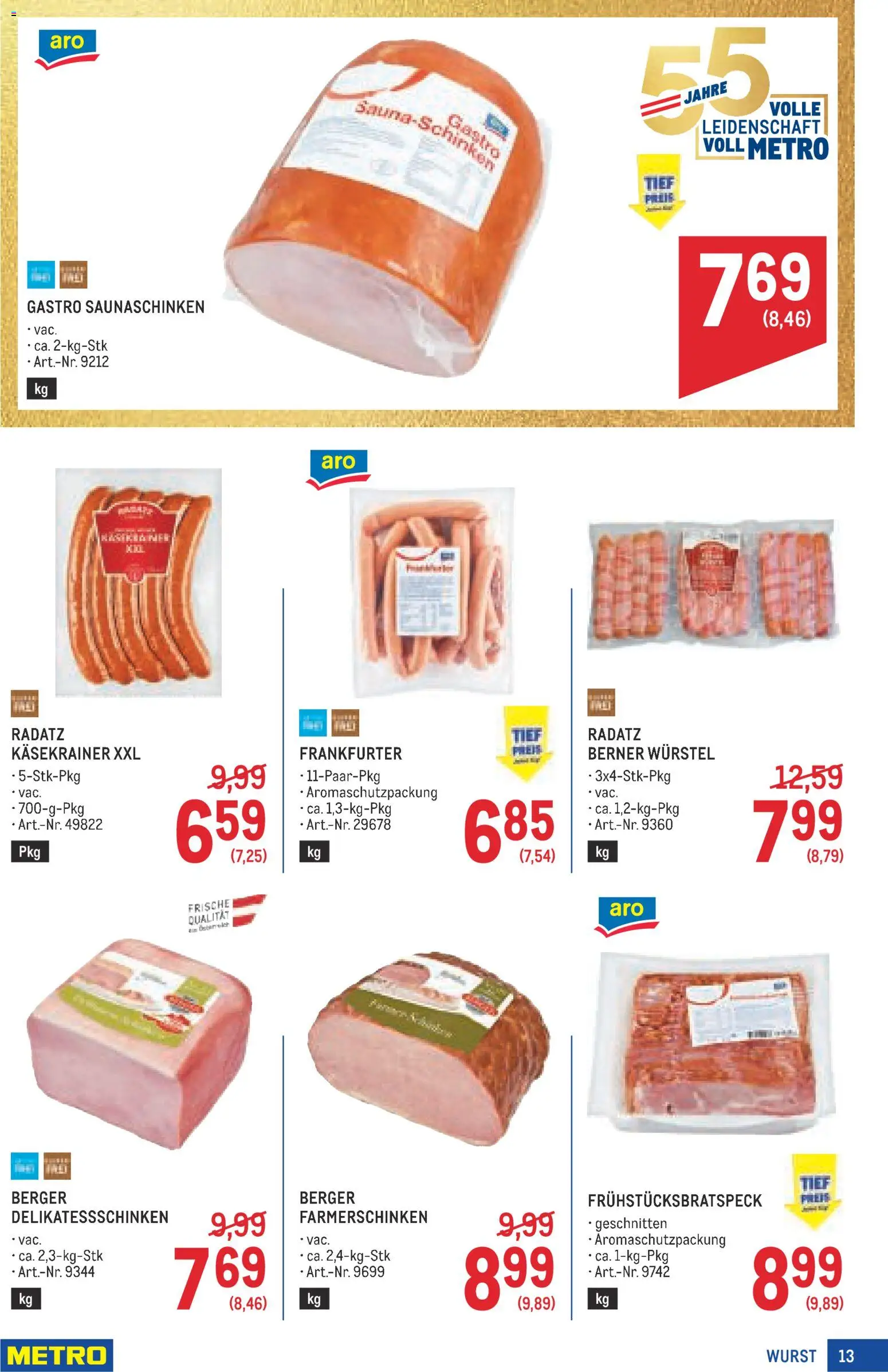 Metro angebote Profi gültig ab 23.07.2026 | Seite: 13 | Produkte: Wurst
