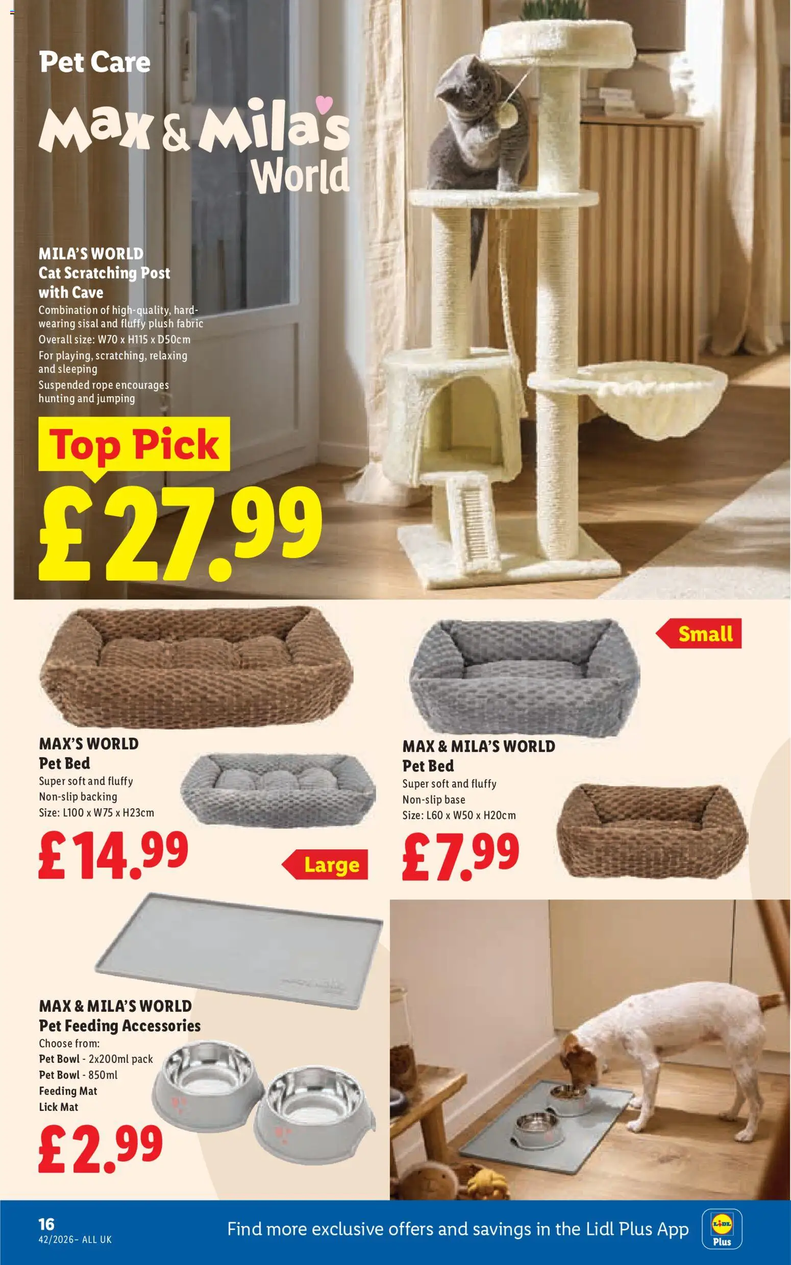 {H1} | Page: 18 | Products: Scratching post, Cat scratching post, Bowl, Bed