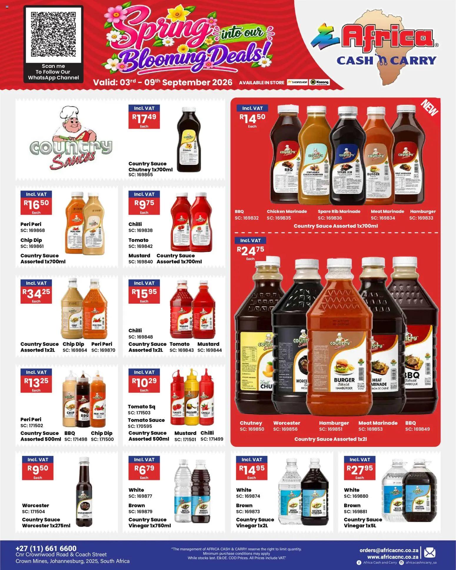 New Africa Cash & Carry catalogue – valid from 03/09/2026 | Page: 28 | Products: Chutney, Vinegar, Mustard, Chilli