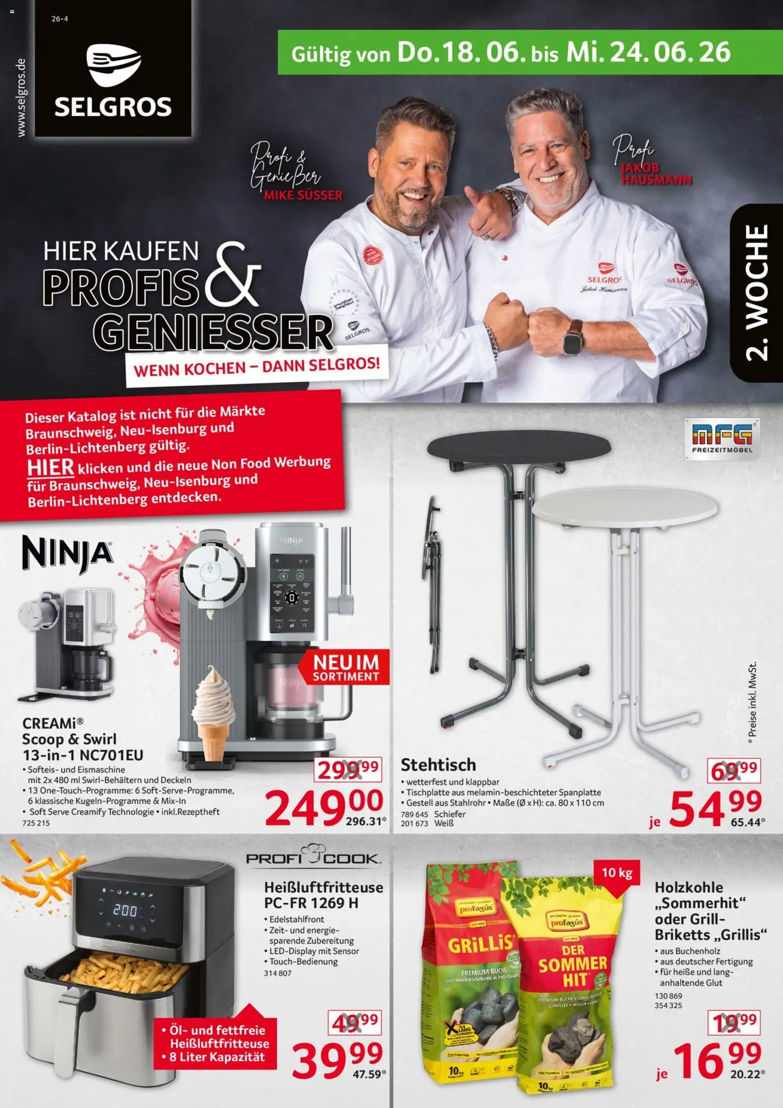 Selgros Non Food – gültig ab 18.06.2026 | Seite: 1 | Produkte: Grill, Öl, Heißluftfritteuse