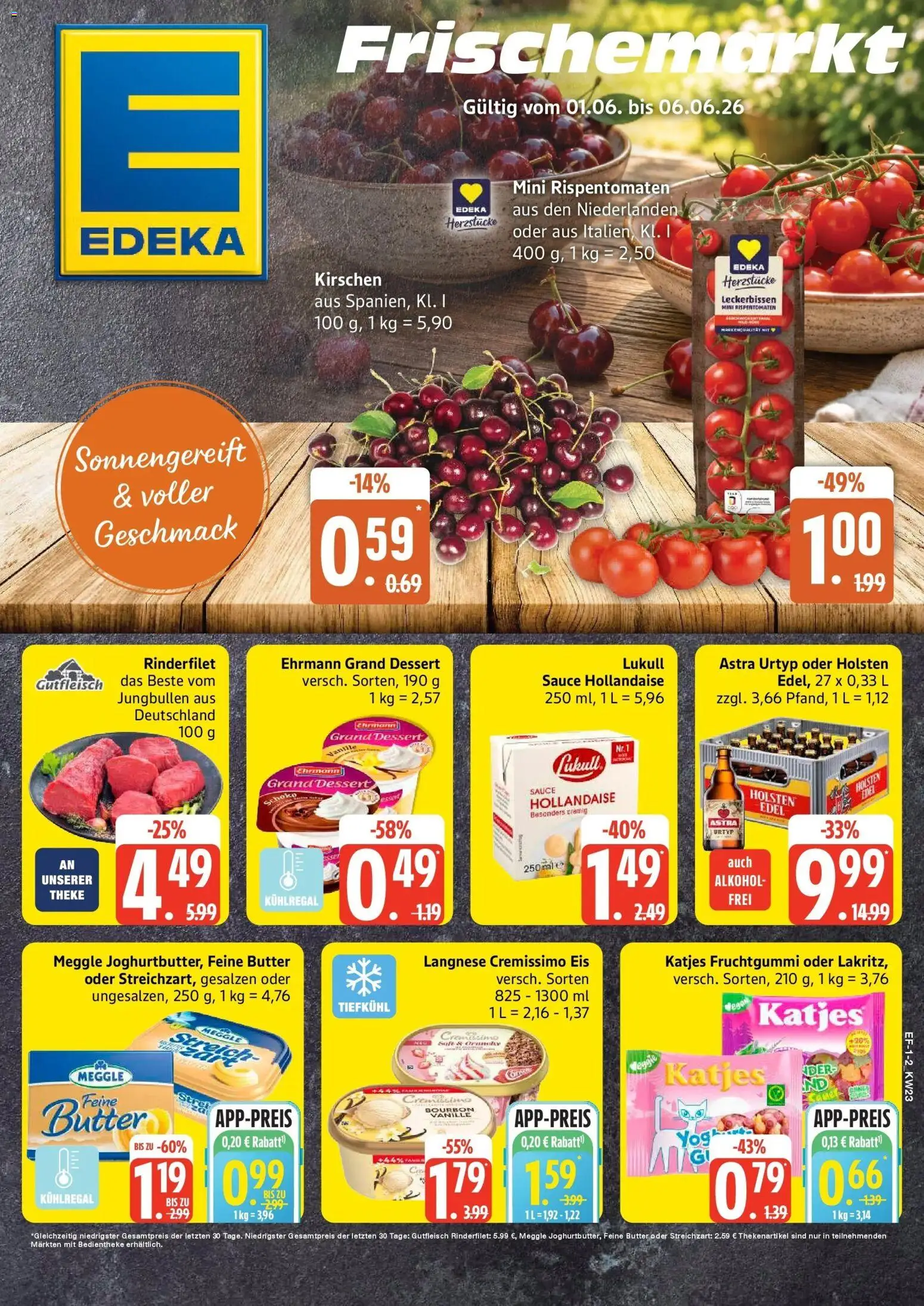 Edeka prospekt Luhnstedt – gültig ab 01.06.2026 | Seite: 1 | Produkte: Butter, Holsten edel, Katjes, Bourbon