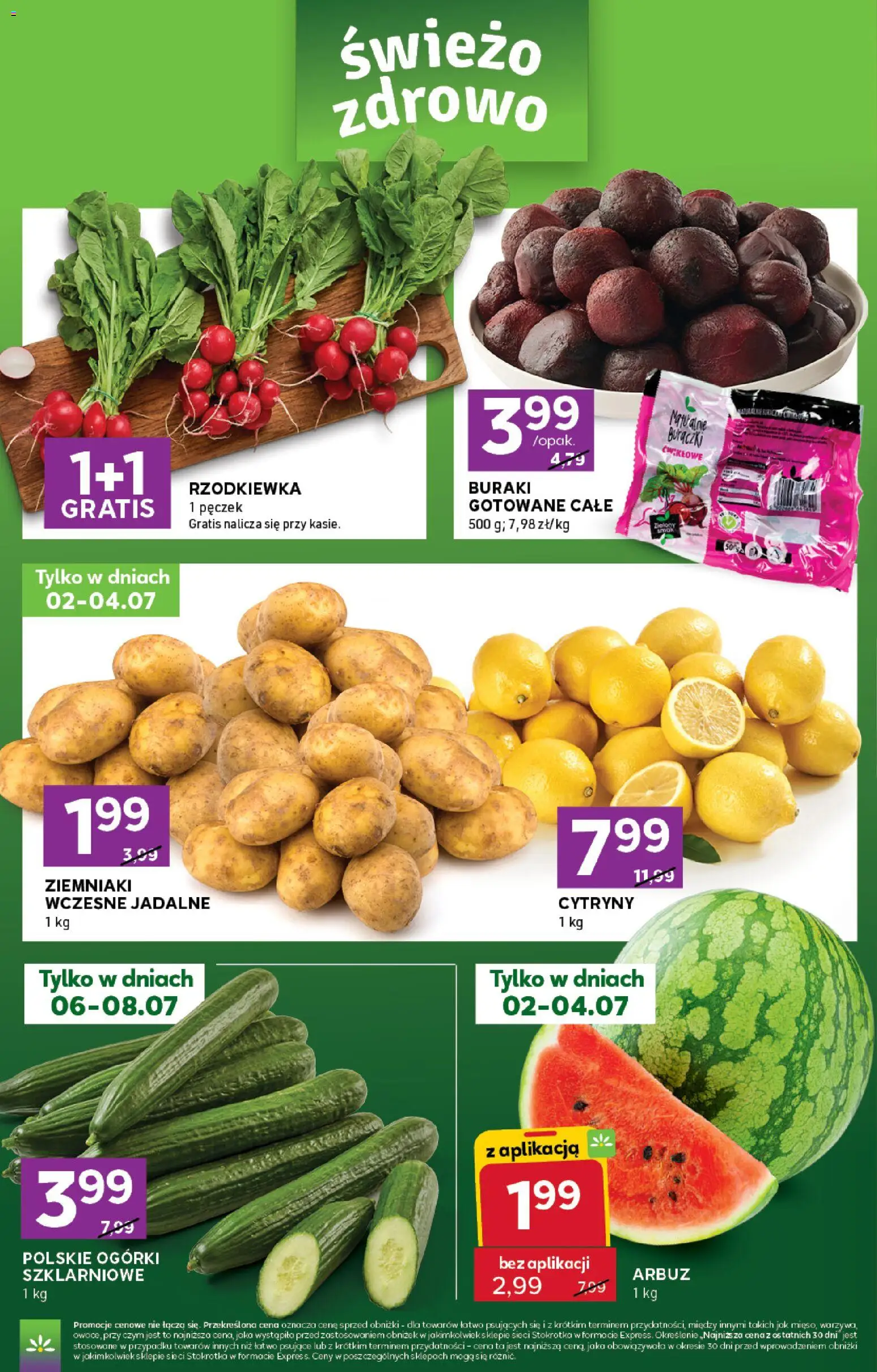 Stokrotka gazetka - Express od 02.07.2026 | Strona: 4 | Produkty: Arbuz, Stokrotka, Buraki, Ogórki
