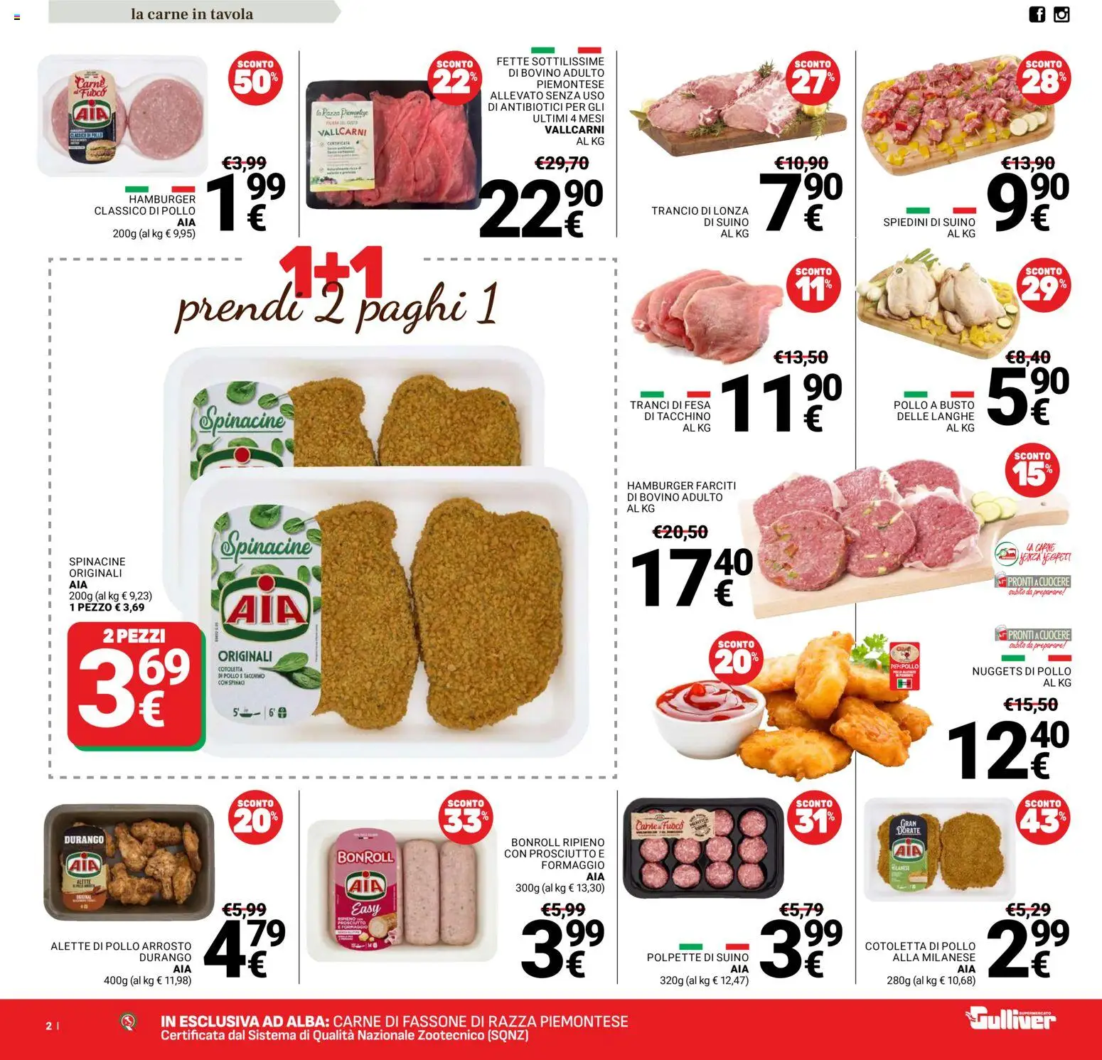 Volantino Gulliver del 18/08/2026 | Pagina: 2 | Prodotti: Bovino, Nuggets, Carne, Polpette