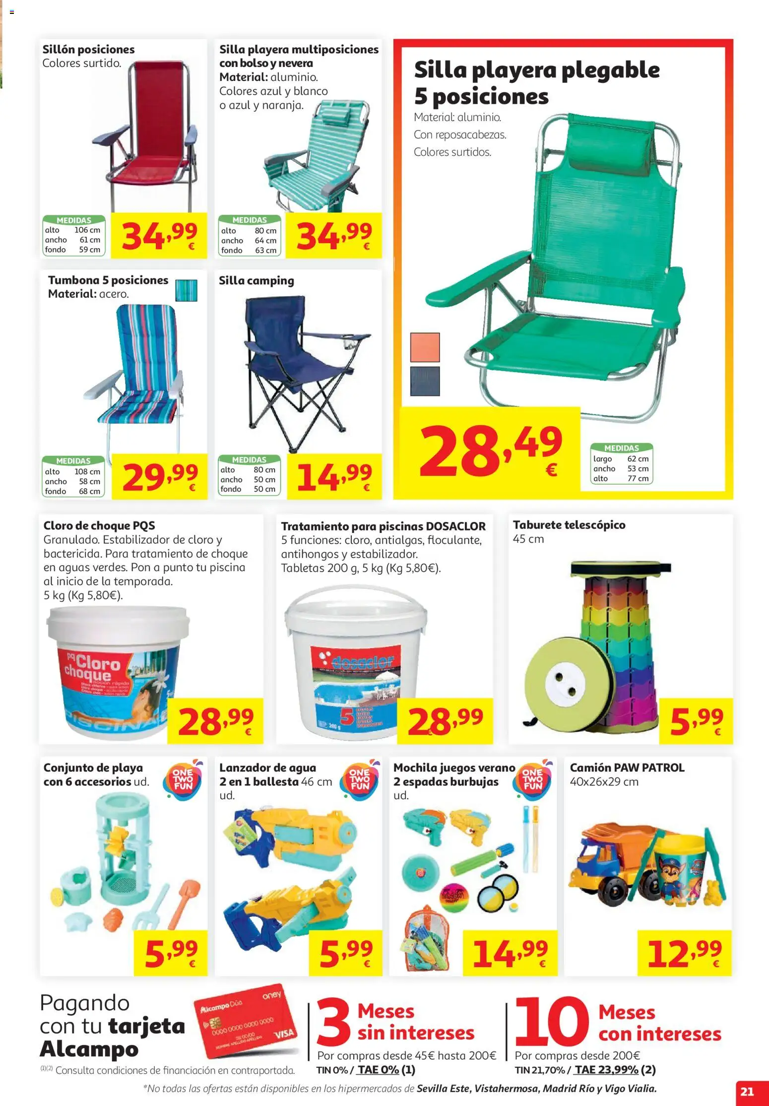 Alcampo HG Catalán Litoral │ válido desde el 15/07/2026 | Página: 21 | Productos: Tumbona, Nevera, Sillón, Silla