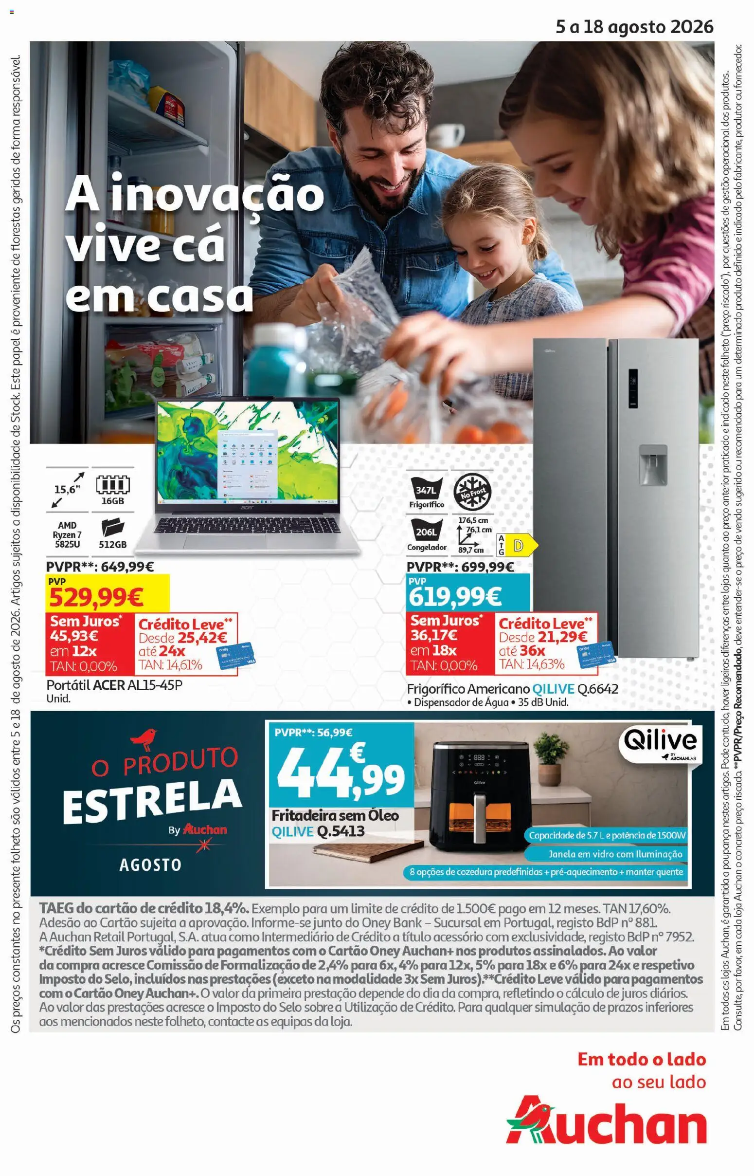Auchan - Festa de Verão │ válido de 05/08/2026 | Página: 32 | Produtos: Frigorífico, Congelador, Janela, Óleo