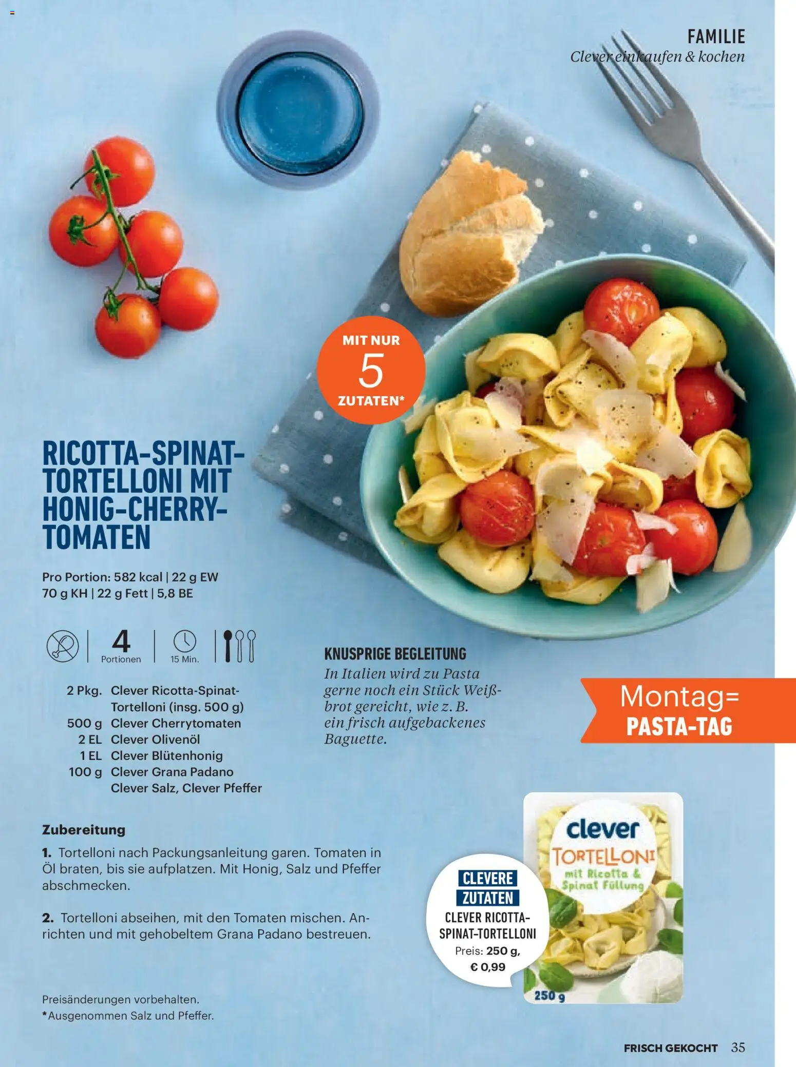 Billa Frisch Gekocht gültig ab 01.05.2026 | Seite: 35 | Produkte: Pasta, Salz, Pfeffer, Tomaten